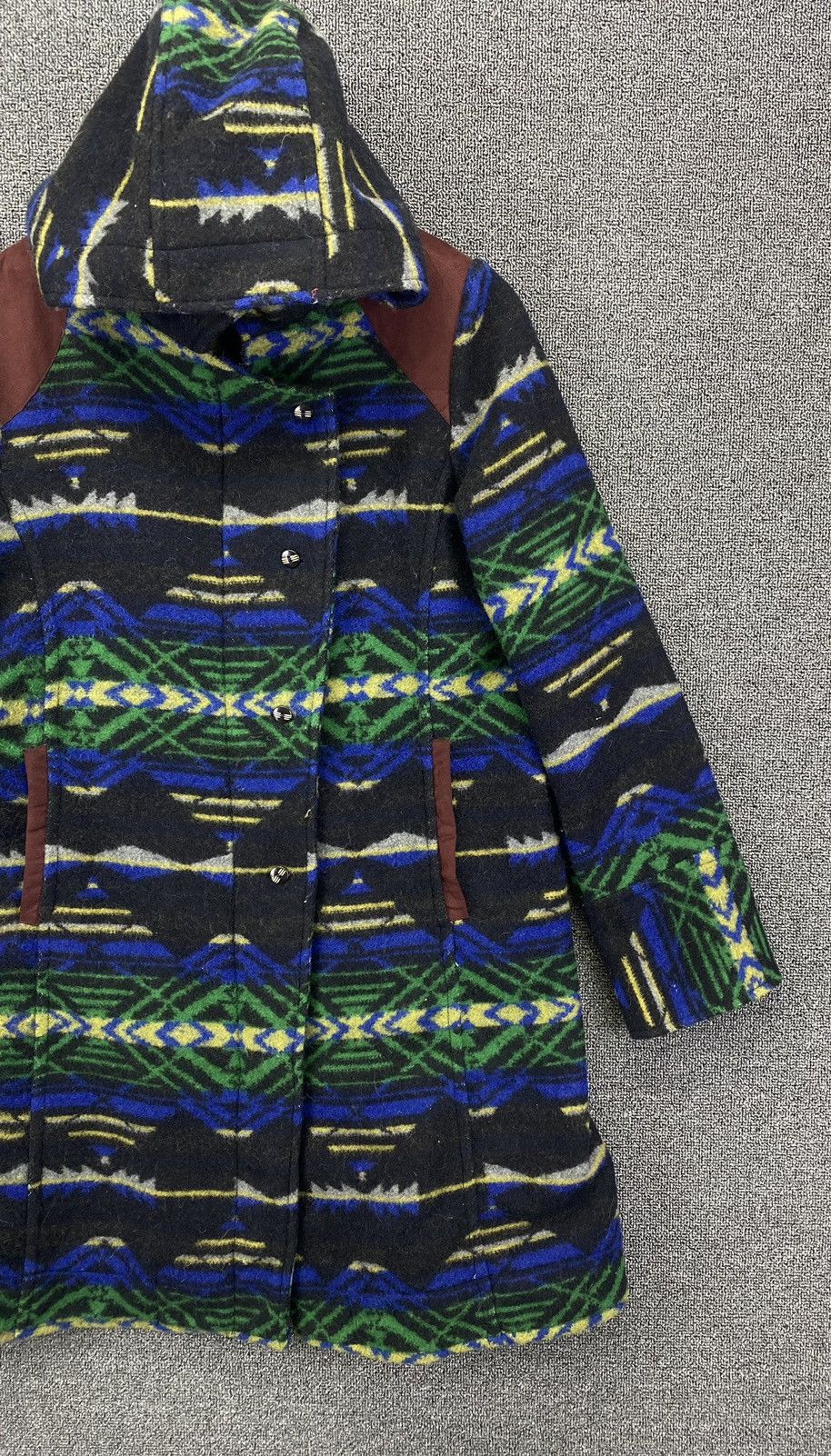 Japanese Brand Vintage Amina Native x Navajo Hooded Wool Long Jacket Size M / US 6-8 / IT 42-44 - 4 Thumbnail