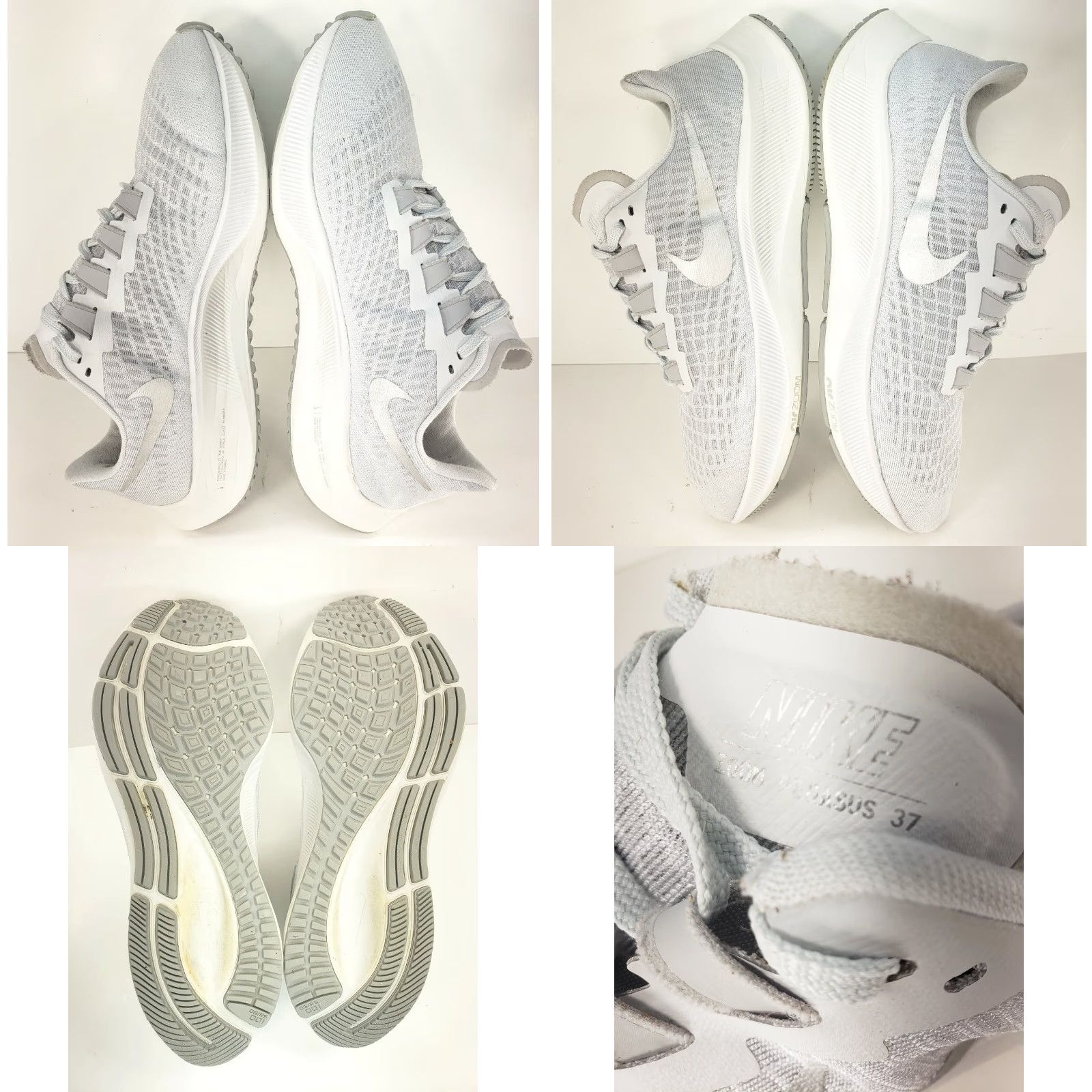 Nike NIKE AIR ZOOM PEGASUS 37 Women's 10B White Gray Platinum BQ9647-009 Sneakers Athletic Shoes Women Size US 10 / IT 40 - 8 Thumbnail