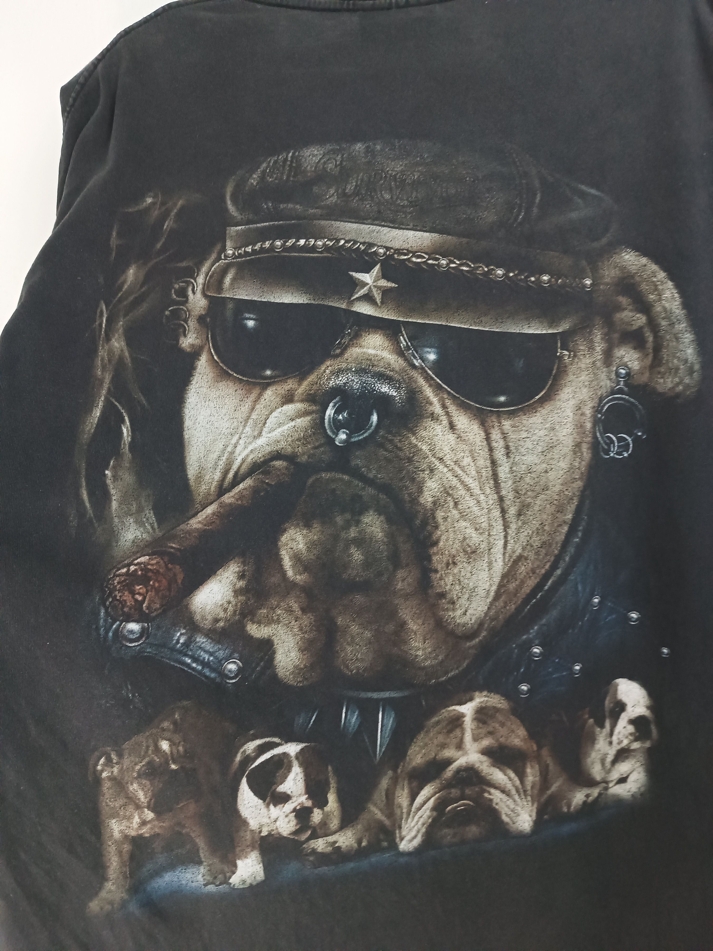 Vintage VINTAGE 90'S FADED BULL DOG BIKERS HARLEY VERY RARE TEE PETS Size US XL / EU 56 / 4 - 13 Thumbnail