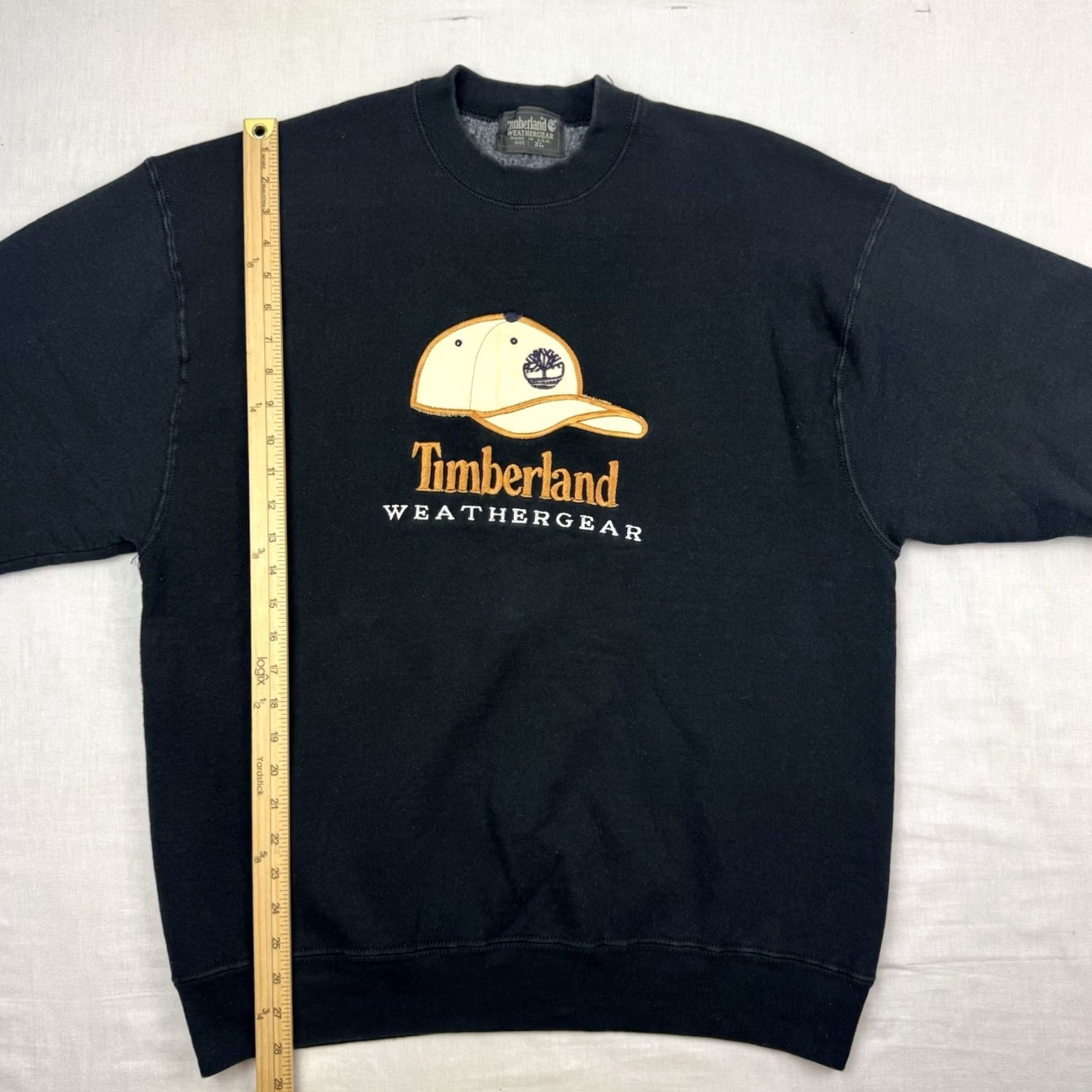 Timberland VINTAGE Timberland Sweatshirt Adult XL Weathergear Embroidery 90s USA Black Cotton Blend Pullover Crew Neck Long Sleeve Mens Size US XL / EU 56 / 4 - 5 Thumbnail