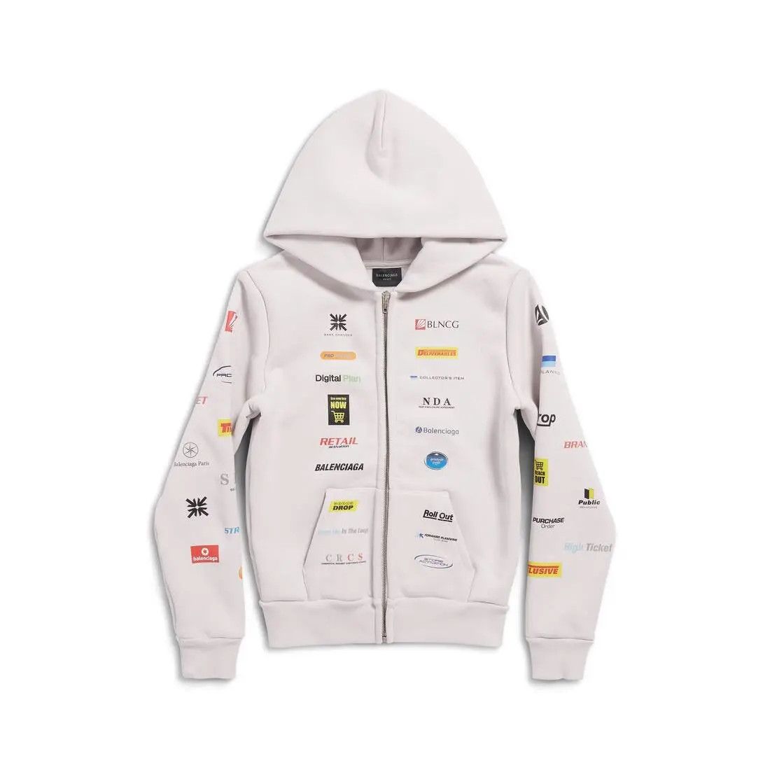 Balenciaga o1tr1nto1025 Business English Zip-up Hoodie Small Fit Size US XXS / EU 40 - 1 Thumbnail