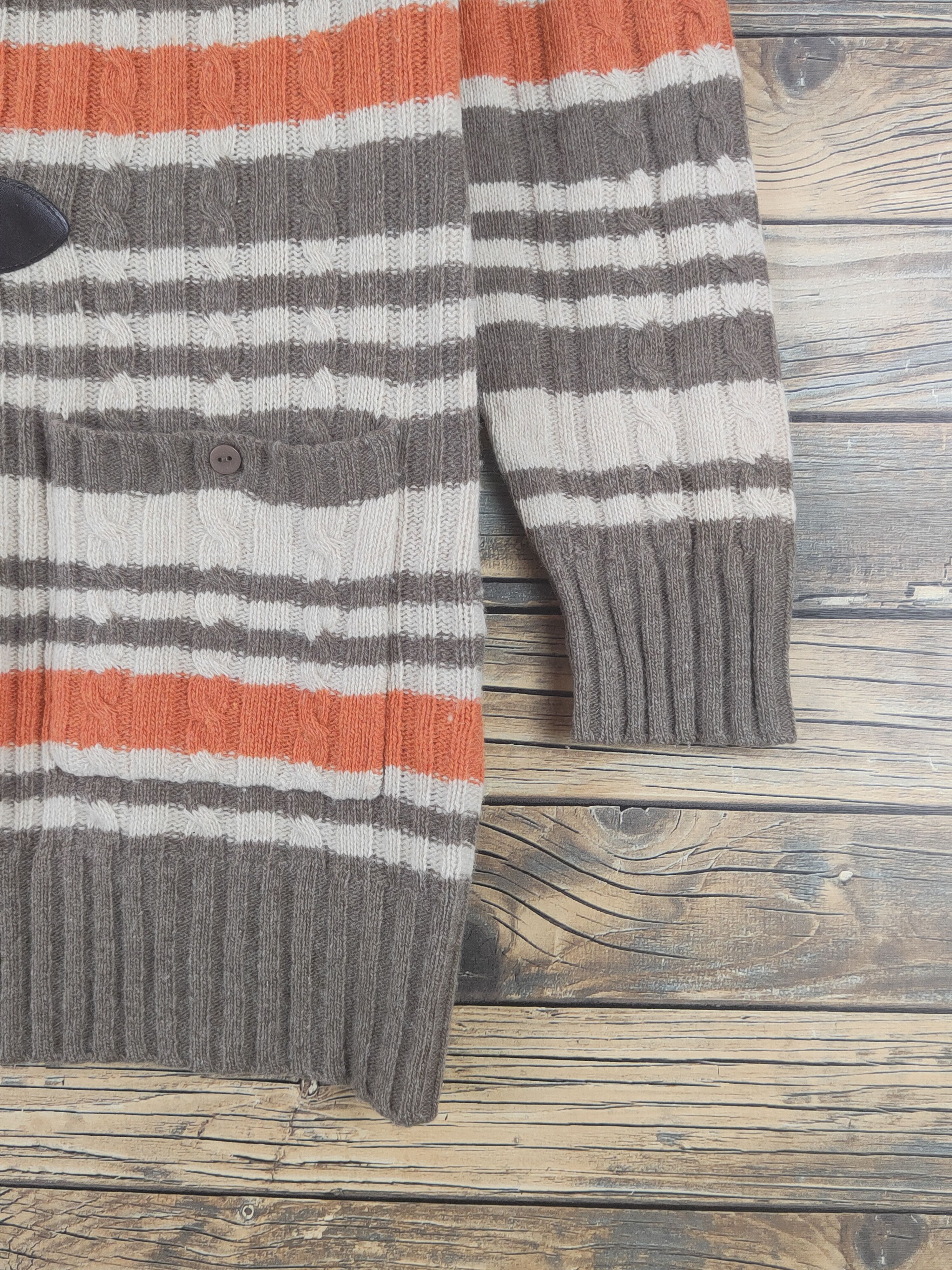 Aran Isles Knitwear × Japanese Brand × Vintage Key Luck Brown Knitwear Hoodie Sweaters #W1201 Size XS / US 0-2 / IT 36-38 - 6 Thumbnail