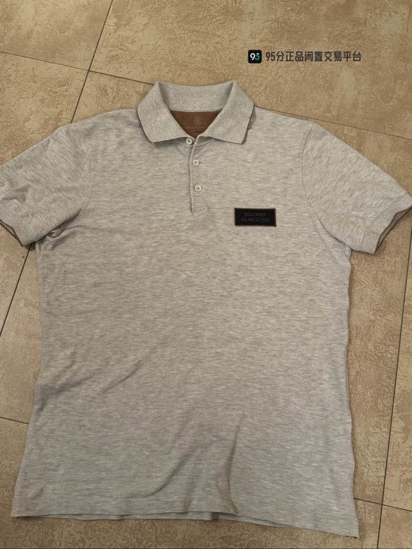 Brunello Cucinelli Brunello Cucinelli Unisex Light Gray Polo Shirt Size US XS / EU 42 / 0 - 1 Thumbnail