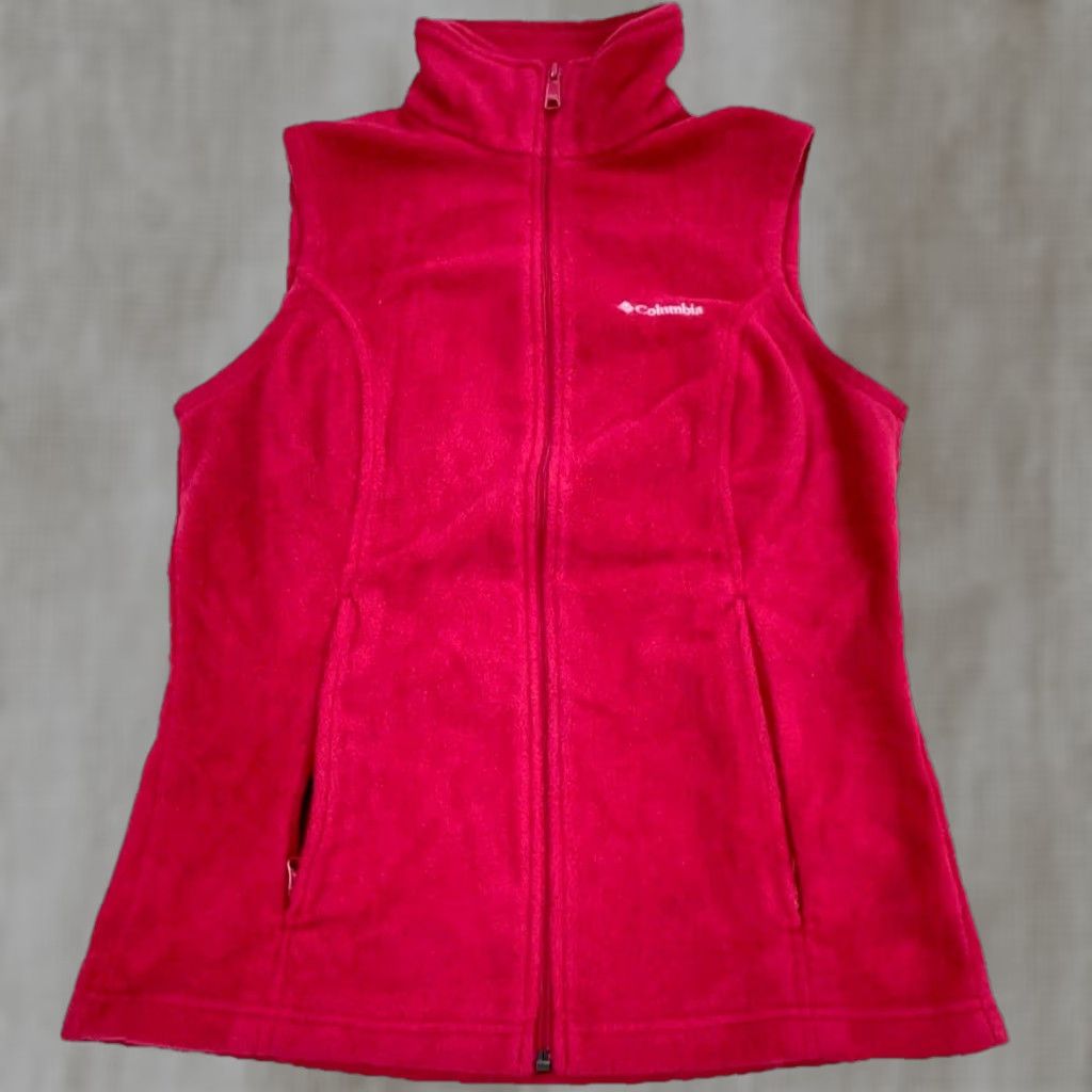 Pinko Columbia Vest Women Small Pink Fleece Benton Springs Full Zip Jacket Short Sleeveless Subtle Logo Outdoor Classic Fall Winter Womens Size S / US 4 / IT 40 - 1 Thumbnail
