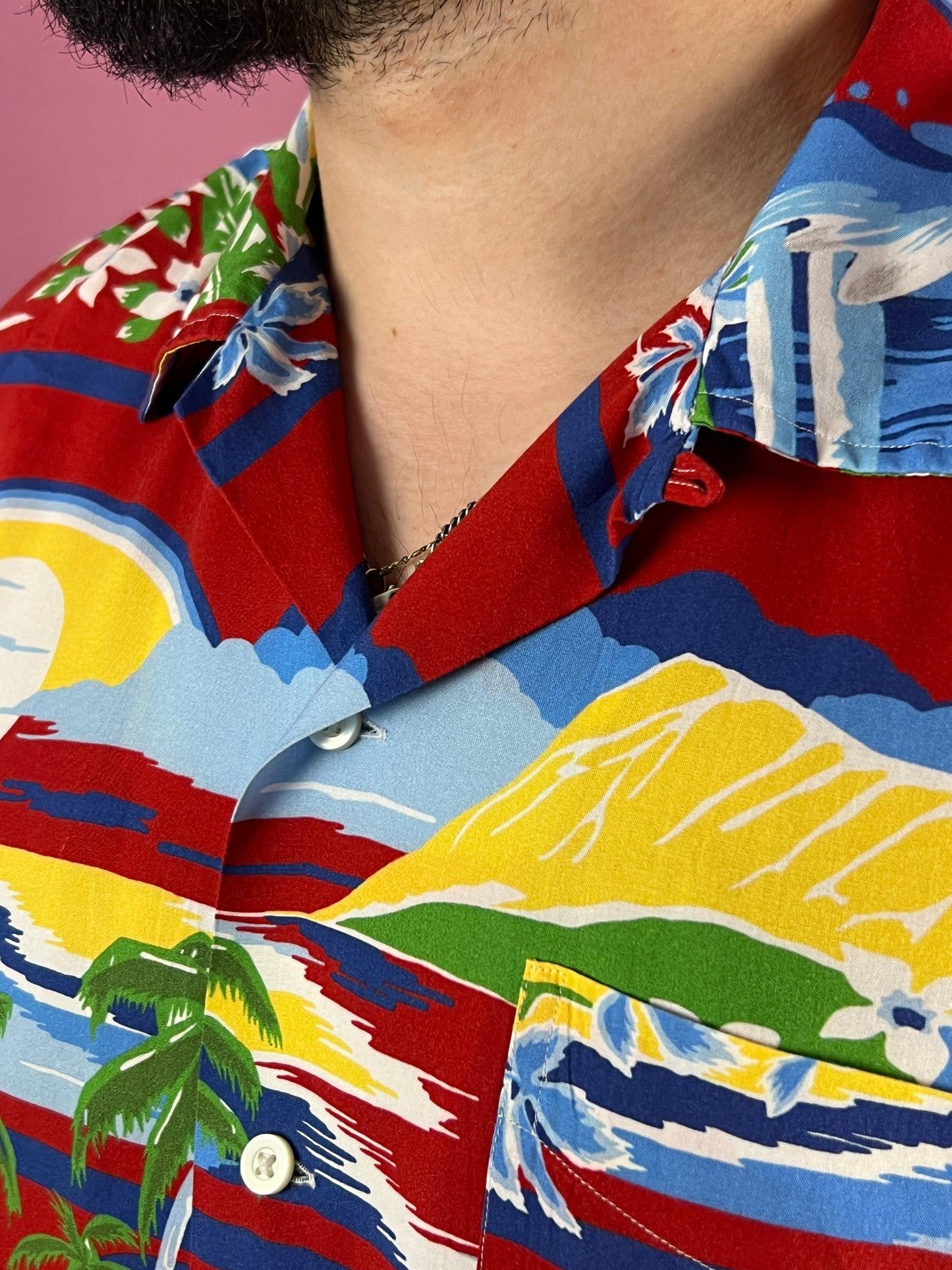 Polo Ralph Lauren × Vintage Polo Raplh Lauren Men's Cruise Ship Hawaiian Shirt - L Size US S / EU 44-46 / 1 - 4 Thumbnail