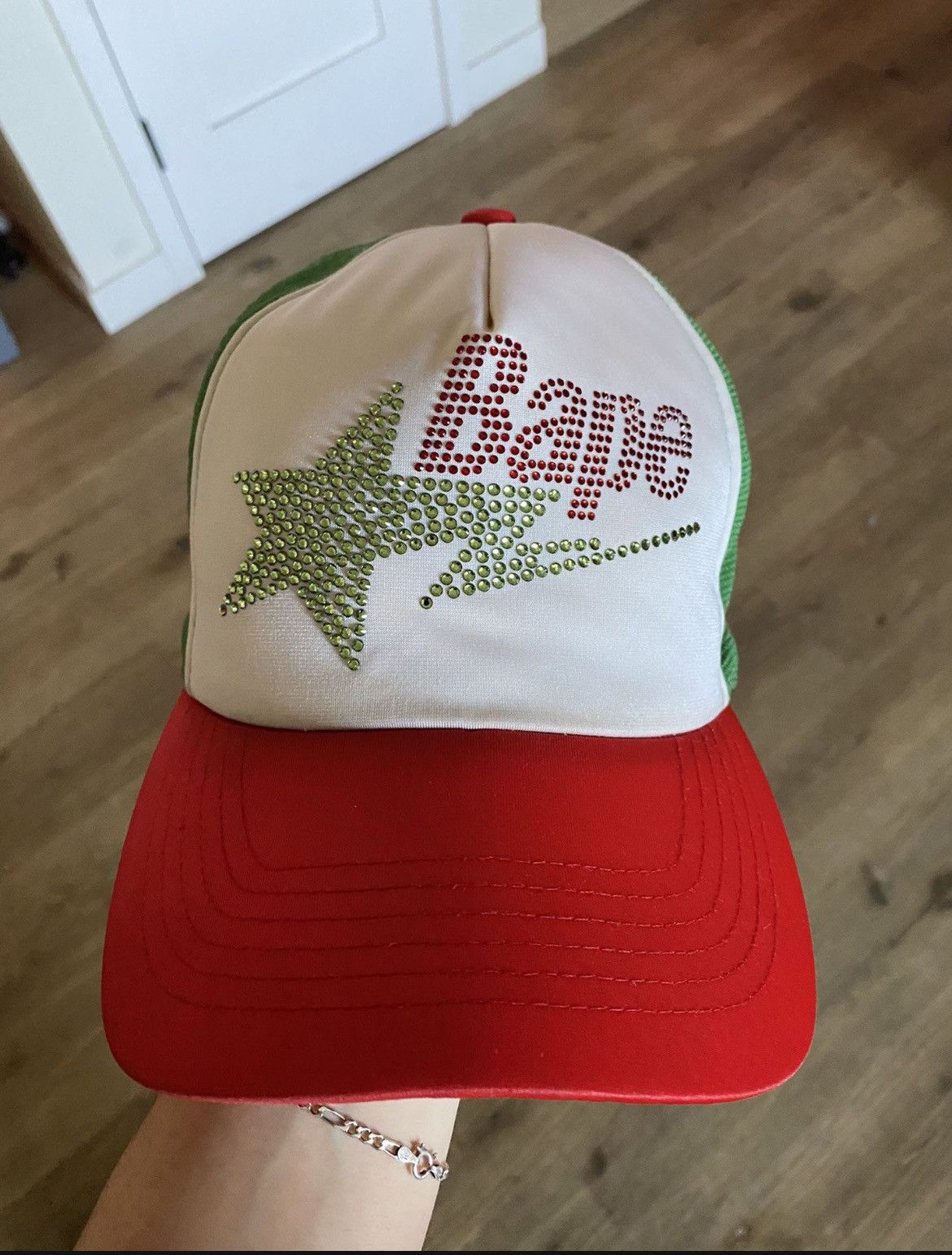 Bape Swarovski Bapesta Mesh Cap | Grailed