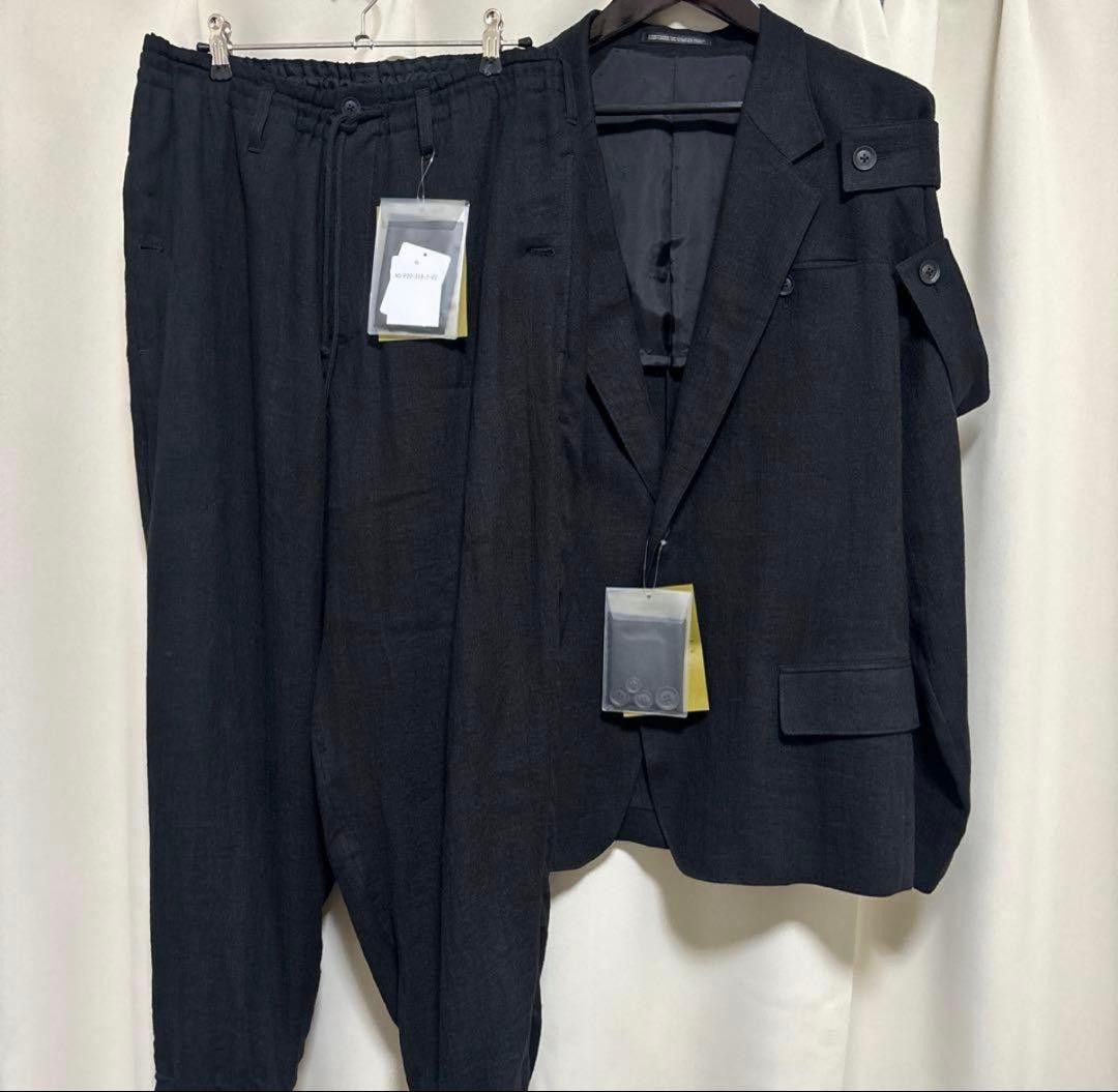 Yohji Yamamoto Yohji Yamamoto Pour Homme 24SS One-Button Epaulette Jacket Size US M / EU 48-50 / 2 - 2 Thumbnail