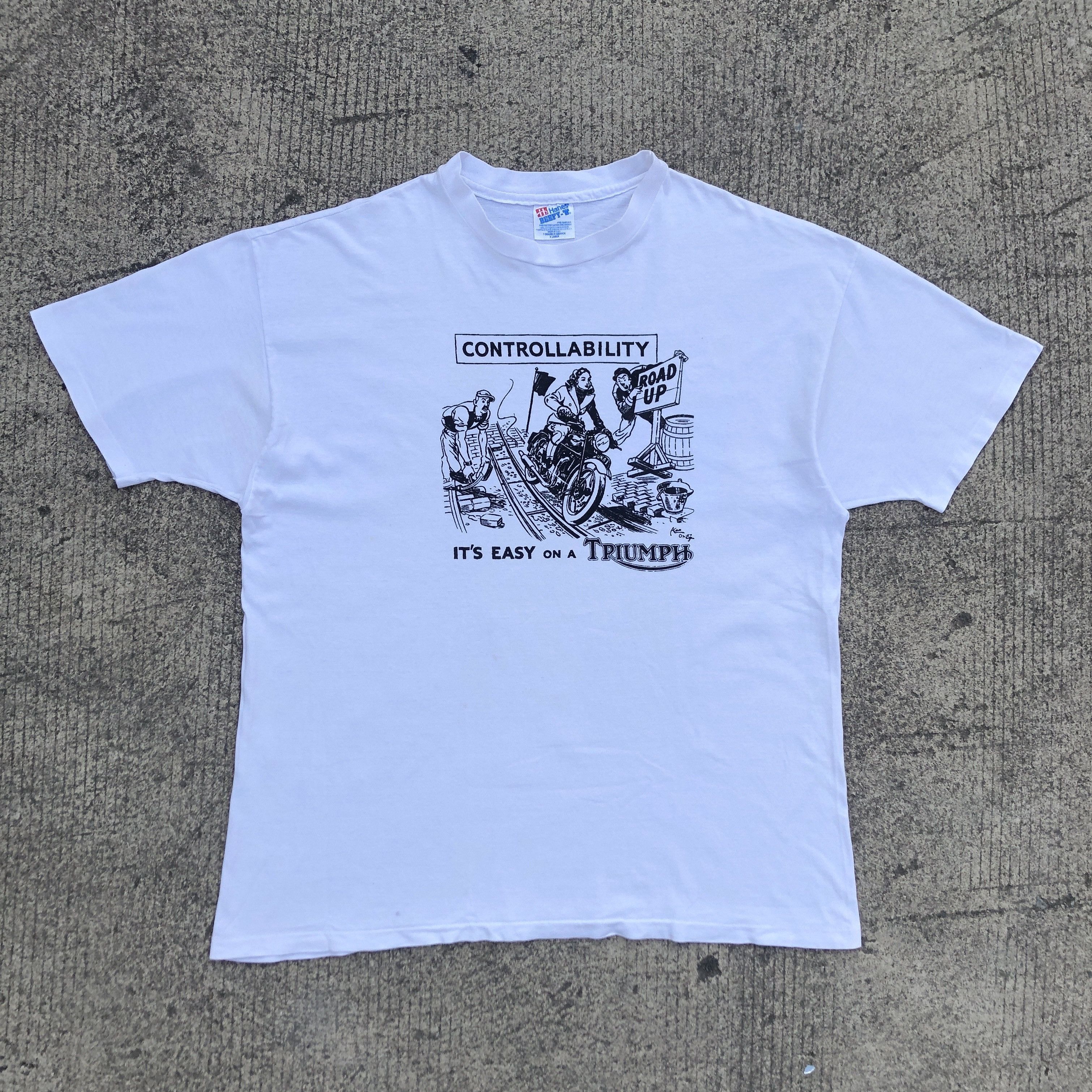 Vintage Vintage 90s TRIUMPH MOTORCYCLE T-shirt Size US XL / EU 56 / 4 - 1 Thumbnail