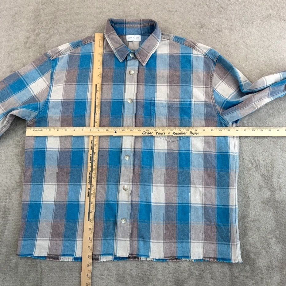 John Elliott John Elliott Hemi Oversized Shirt Point Sur Check Men XL Blue Cotton Flannel Button-Up Casual Designer) Size US XL / EU 56 / 4 - 5 Thumbnail