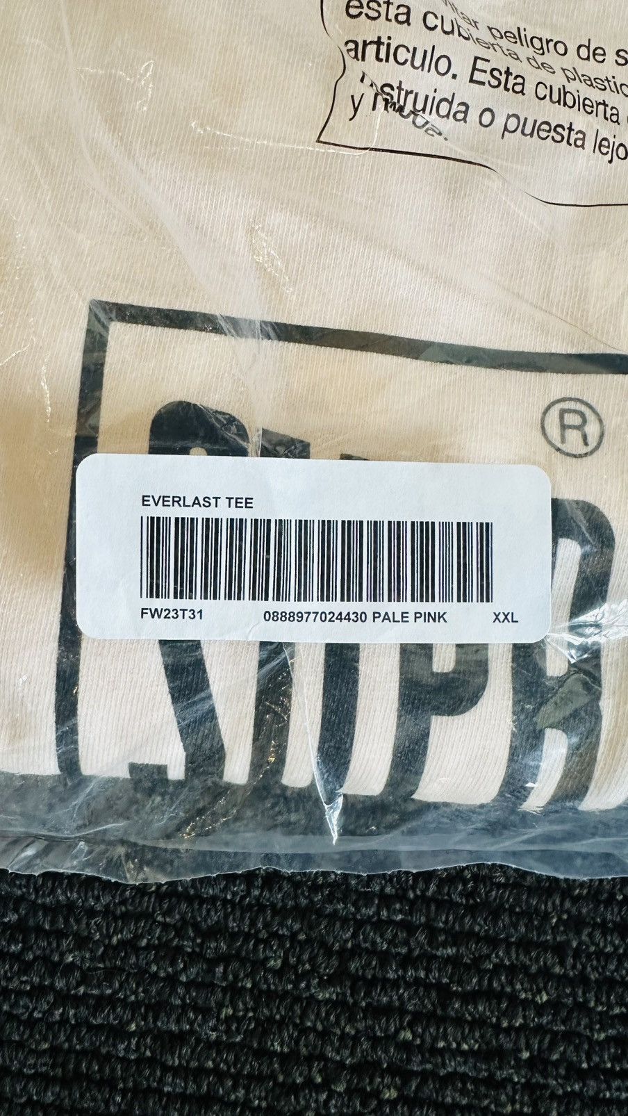 Supreme warm up tee (pale pink) (XXL)