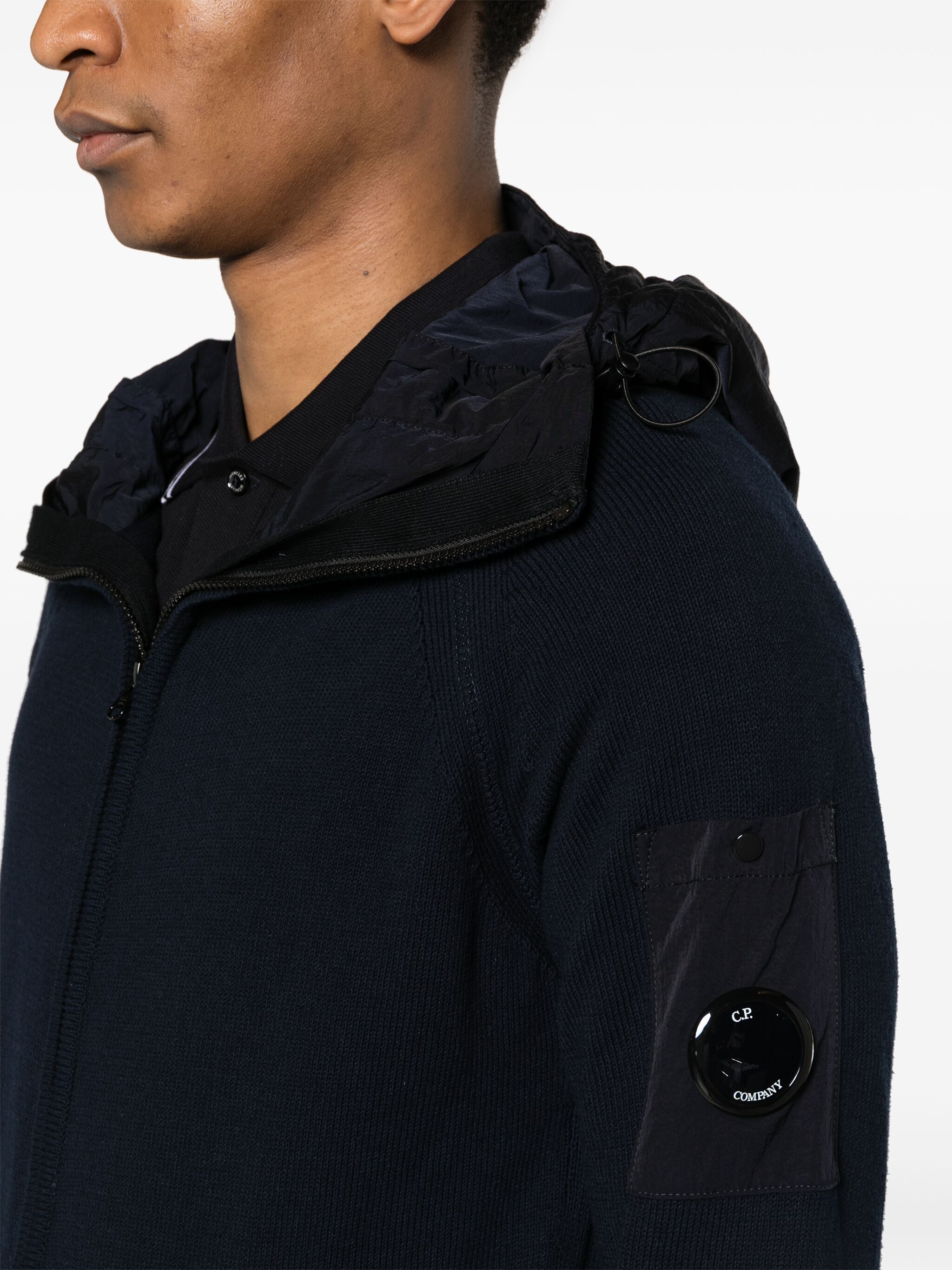 C.P. Company o1y1224 Hooded Cardigan in Navy Blue Size US S / EU 44-46 / 1 - 5 Thumbnail