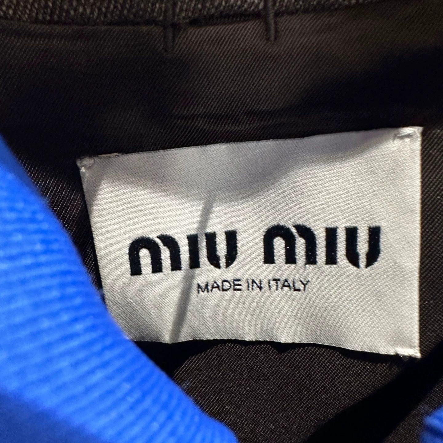 Miu Miu MIU MIU Blue & Brown Logo Embroidered Color Blocked Jacket Size XS / US 0-2 / IT 36-38 - 3 Thumbnail
