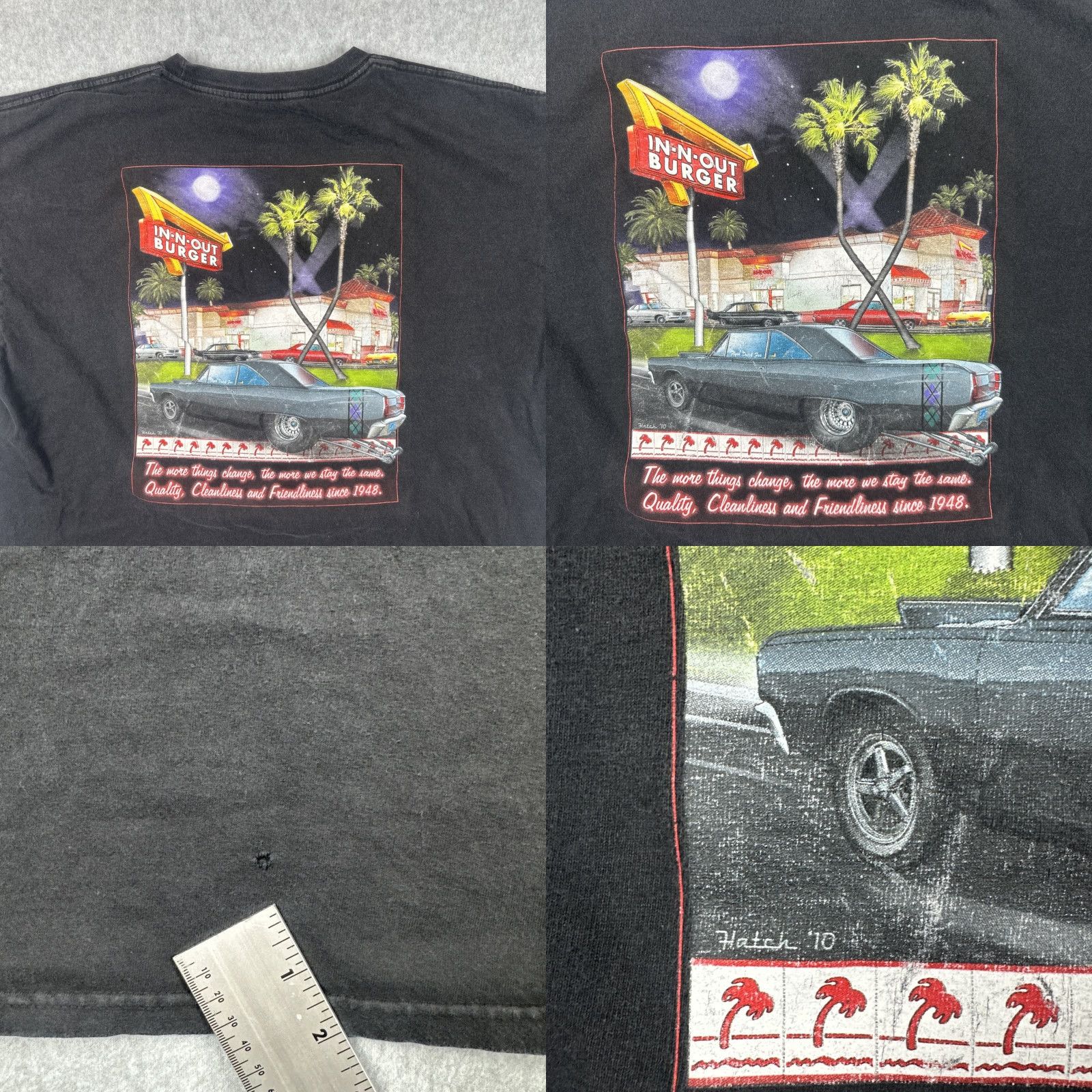 Vintage In-N-Out Burger T-Shirt Black XL Crew Neck Men Short Sleeve 2010 Graphic Print Tee Size US XL / EU 56 / 4 - 10 Thumbnail