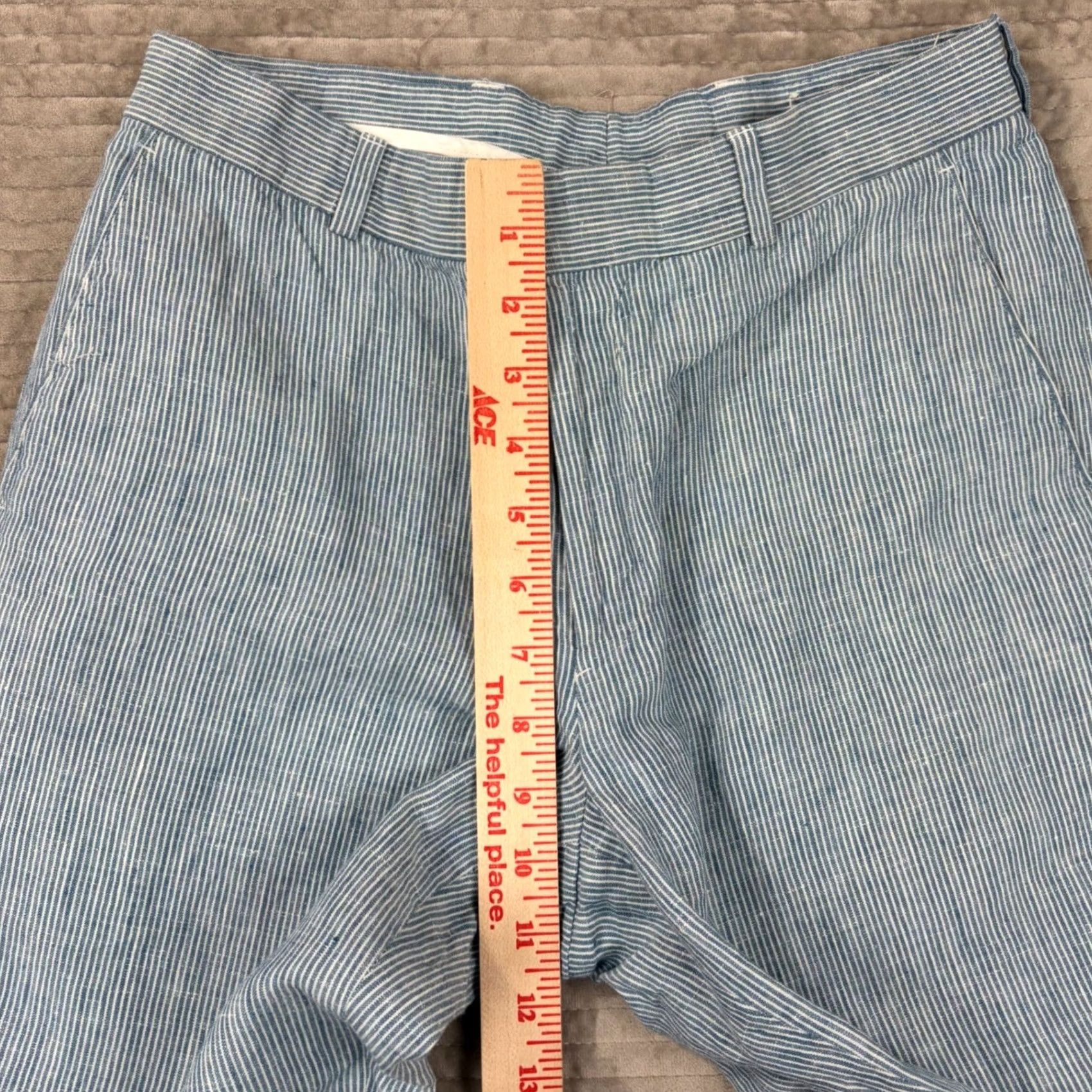 CO 1909 from The Haspel Co. Blue White Pinstripe Linen Wide Leg Trousers Pants Sz 8 Size 30" / US 8 / IT 44 - 5 Thumbnail