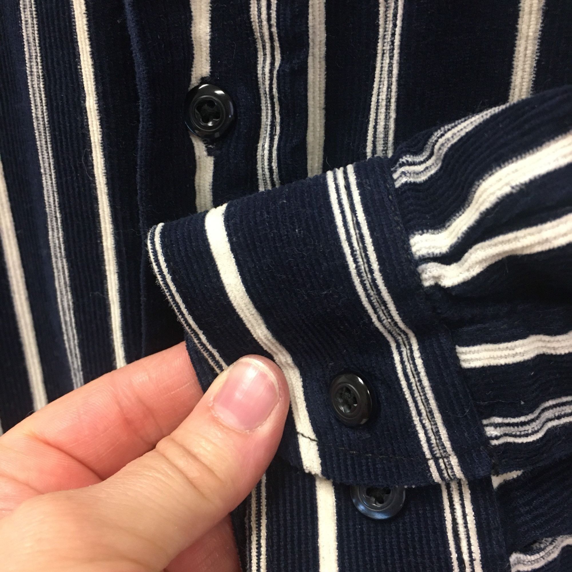 Other Vtg Corduroy Blue White Panel Stripe ROCKABILLY Shirt Size US L / EU 52-54 / 3 - 6 Thumbnail