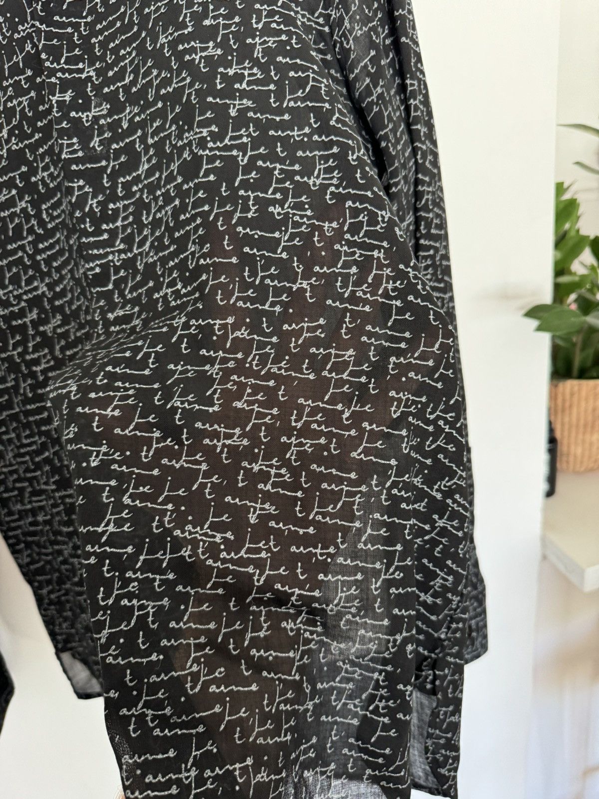 Saint Laurent Paris J’Taime semi sheer shirt Size US S / EU 44-46 / 1 - 4 Thumbnail