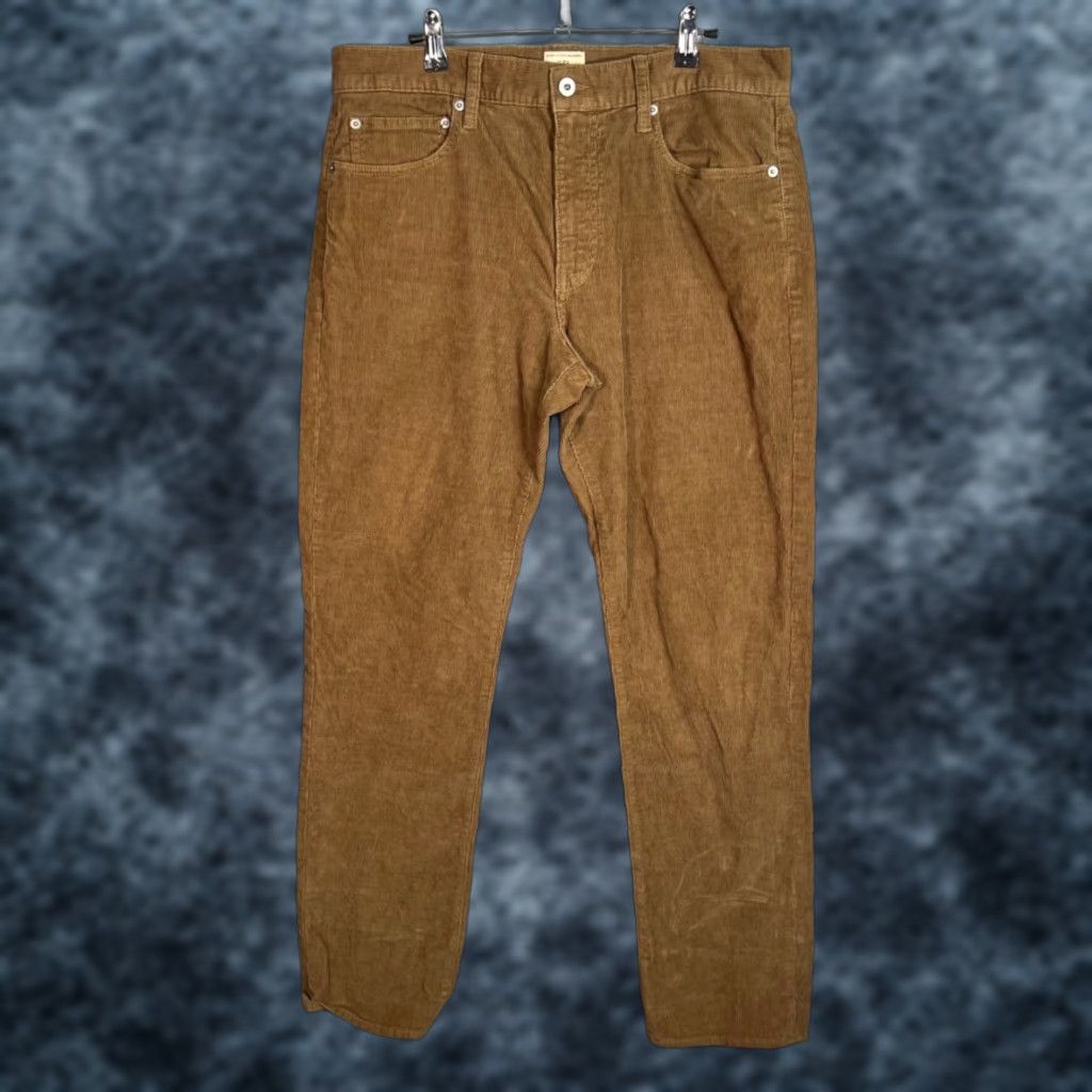 J.Crew J. Crew Mens Slim Fit Corduroy Pants 33 x 32 Tan Beige 5-Pocket Straight Front Flat Front Casual Pants Style 770 Regular Inseam 32"} Size US 33 - 1 Thumbnail