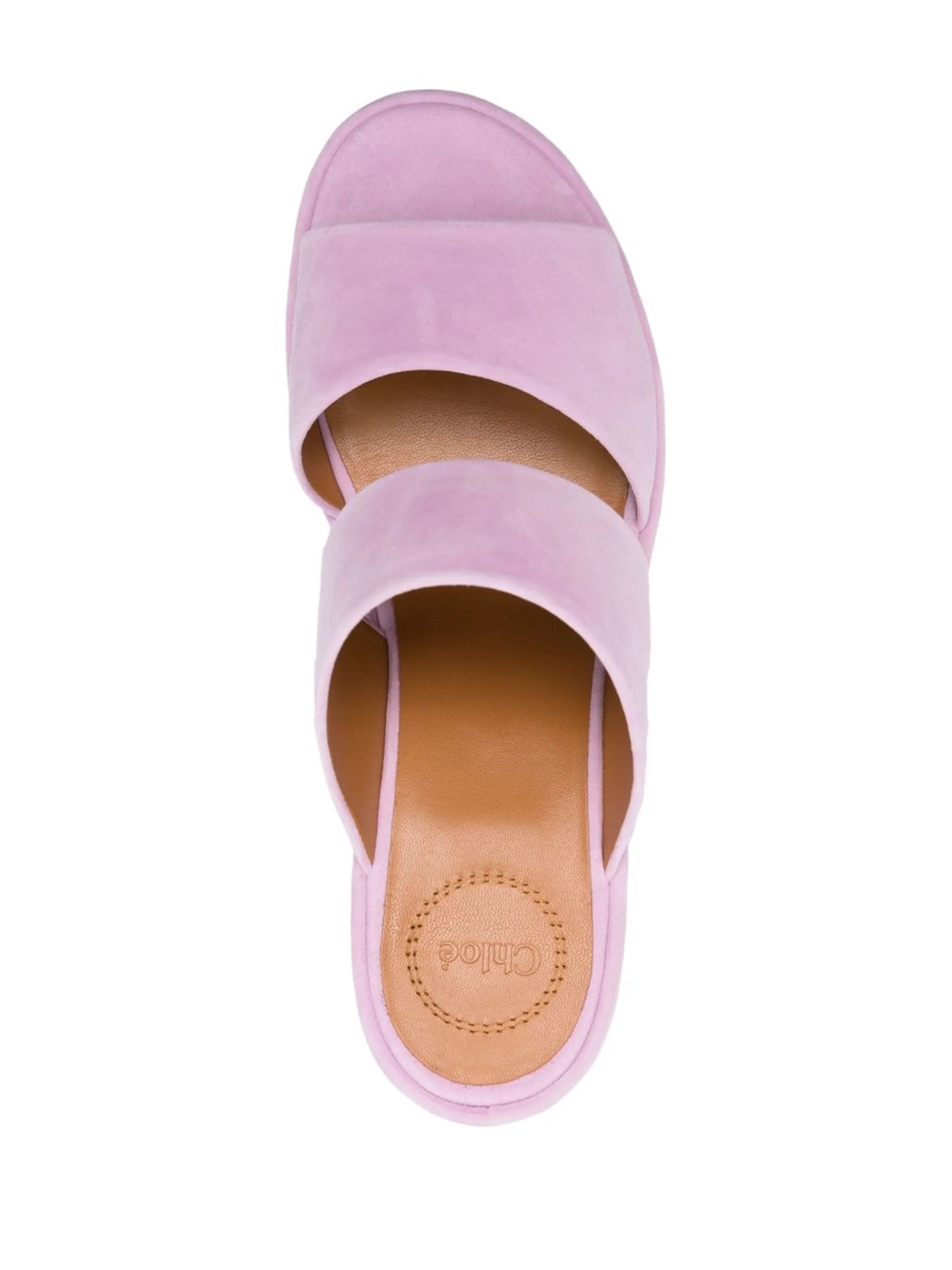 Chloe o1y0825 Leather Square Heel Mules in Mauve Size US 8 / IT 38 - 4 Thumbnail