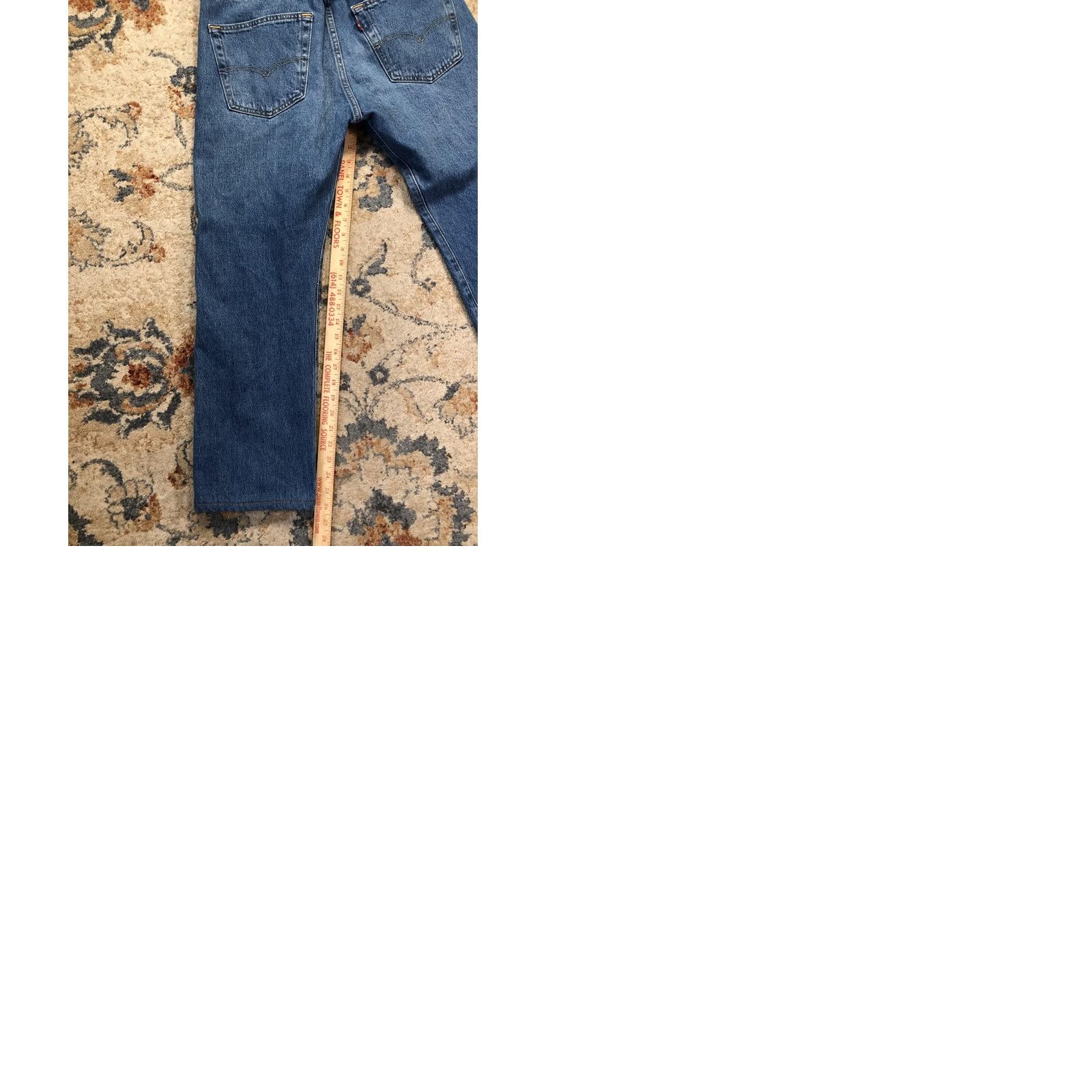 Levi's Levi's 501 Jeans Mens 32x27 Blue Wash Denim Straight Leg Button Fly Red Tab Shirt Size US 32 / EU 48 - 9 Thumbnail