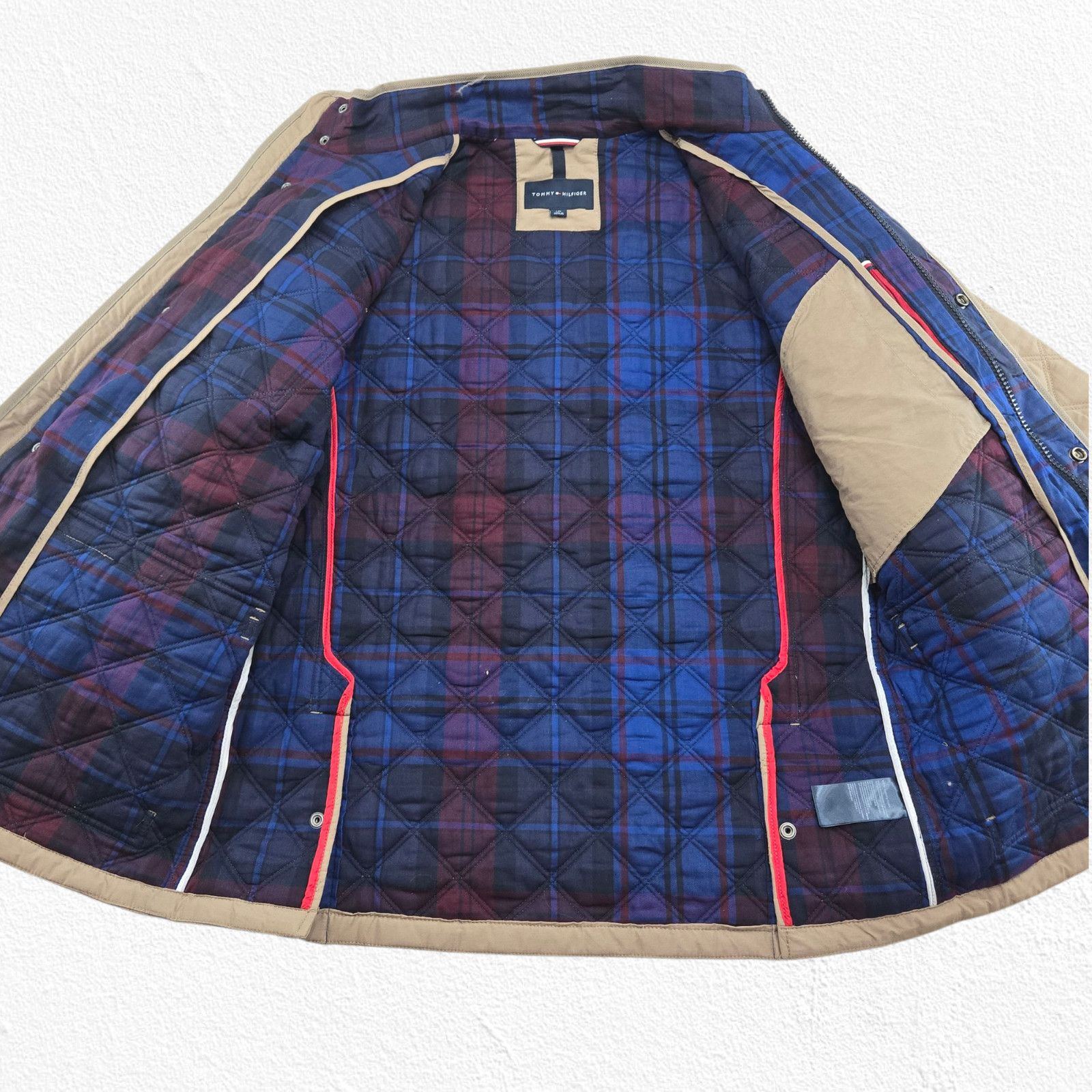 Tommy Hilfiger Tommy Hilfiger Quilted Barn Jacket Tan Plaid Lined Sze Large Size US L / EU 52-54 / 3 - 4 Thumbnail