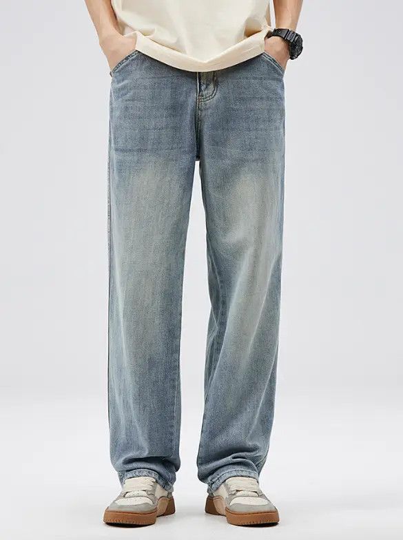 Japanese Brand American high street washed trendy light blue jeans Size US 32 / EU 48 - 6 Thumbnail