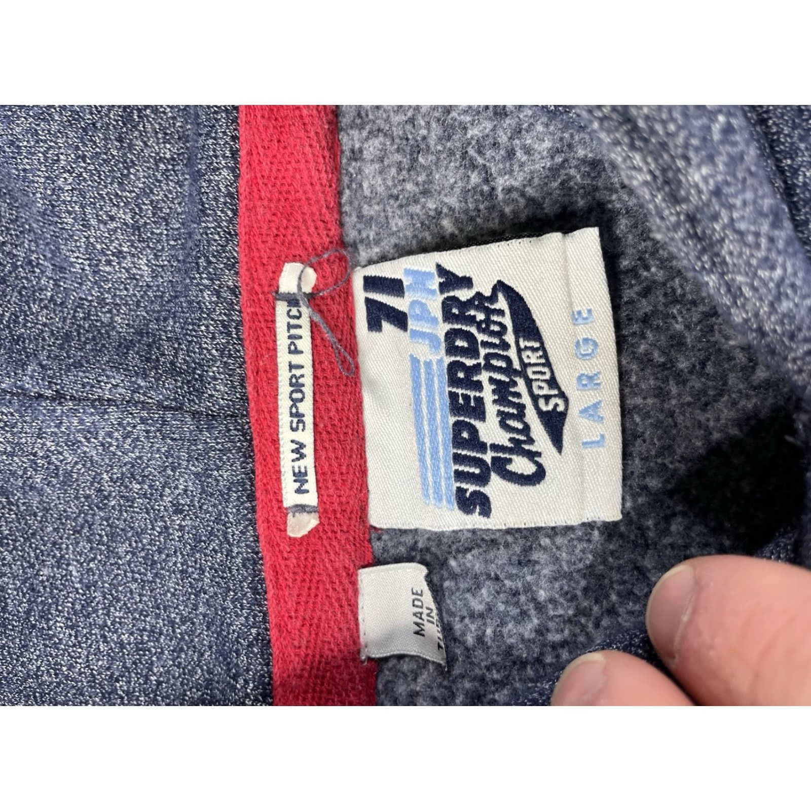 Superdry VINTAGE Superdry Hoodie Pullover Size L Men Blue Graphic Print Sweatshirt Sports Champion Devils Size US L / EU 52-54 / 3 - 4 Thumbnail