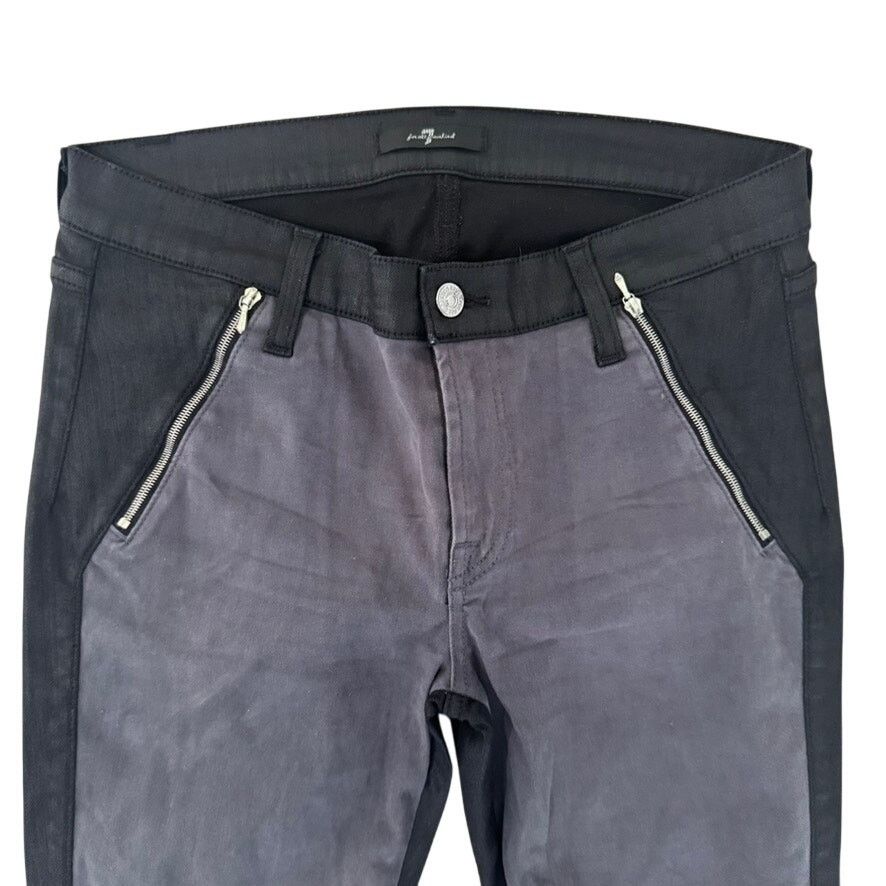 7 For All Mankind 7 For All Mankind Two Tone Suede w Zippers Skinny Jeans Size 30" / US 8 / IT 44 - 2 Thumbnail