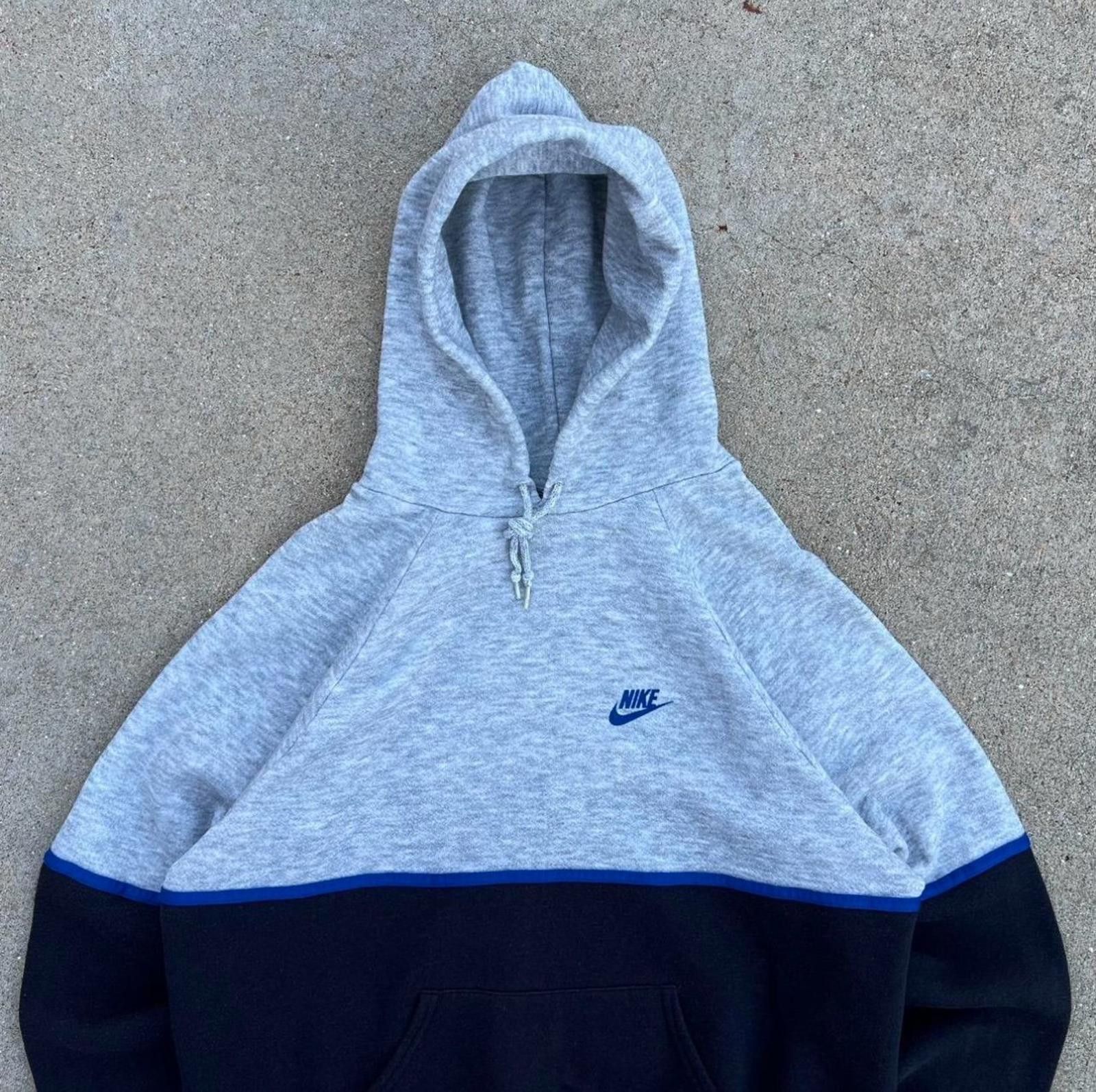 Nike vintage 80s gray and blue nike hoodie Size US XL / EU 56 / 4 - 2 Thumbnail