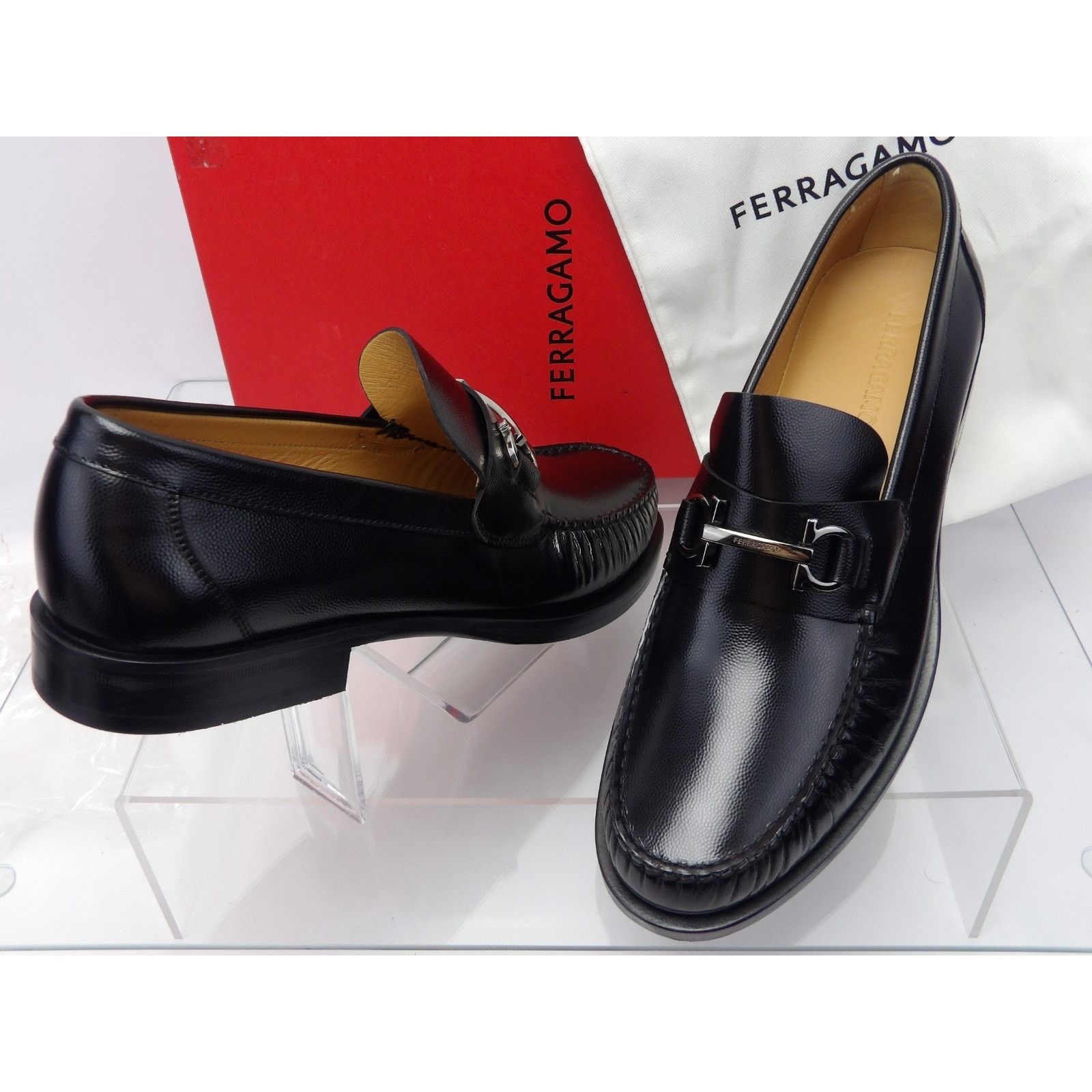Salvatore Ferragamo Gancini Driver Moccasins Black Leather Men’s 11.5 EE Amazon.com | Salvatore Ferragamo Grandioso Mens Black  main image 2