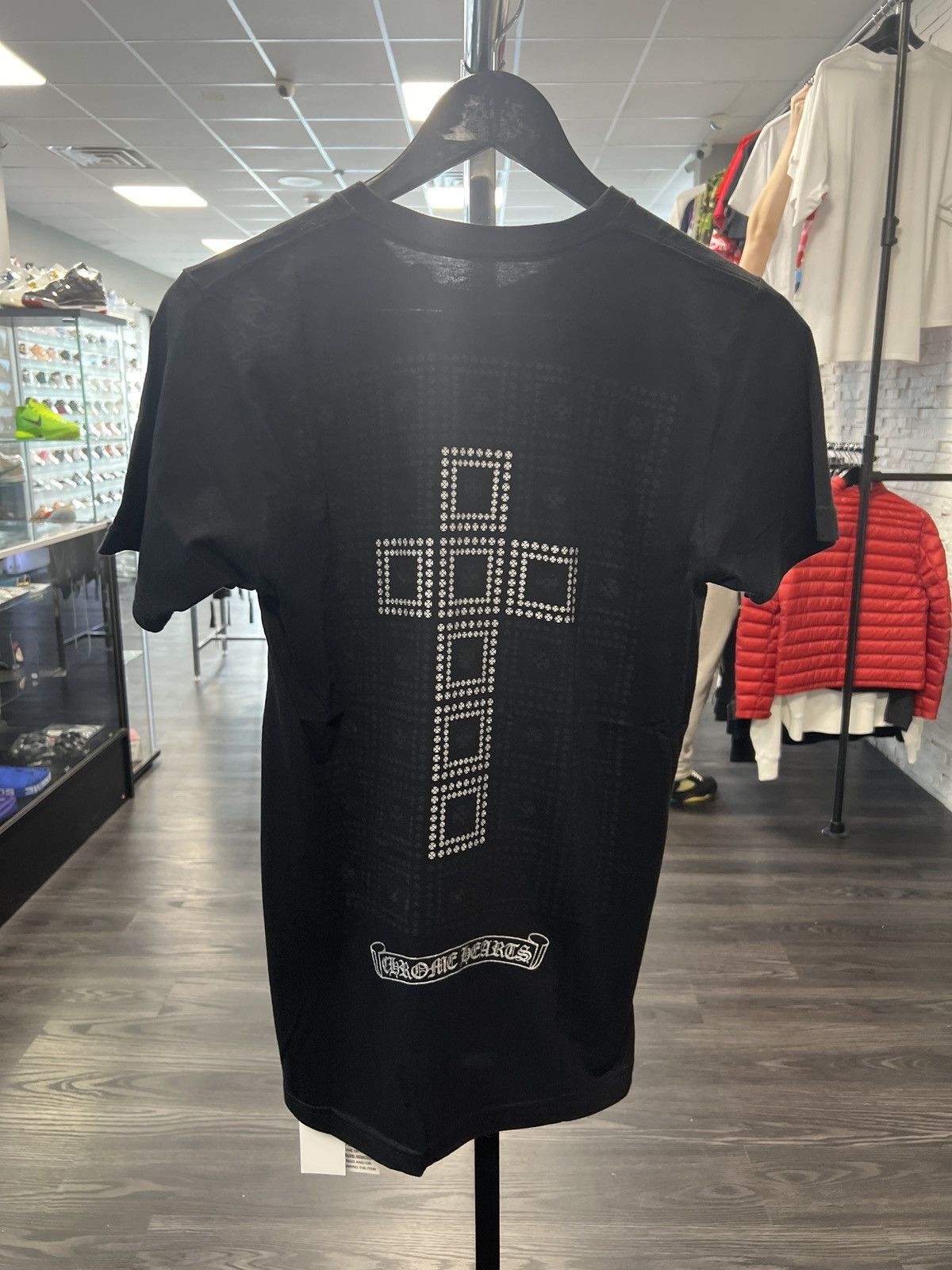 image of Chrome Hearts Square Cross Black T-Shirt, Men's (Size Small)