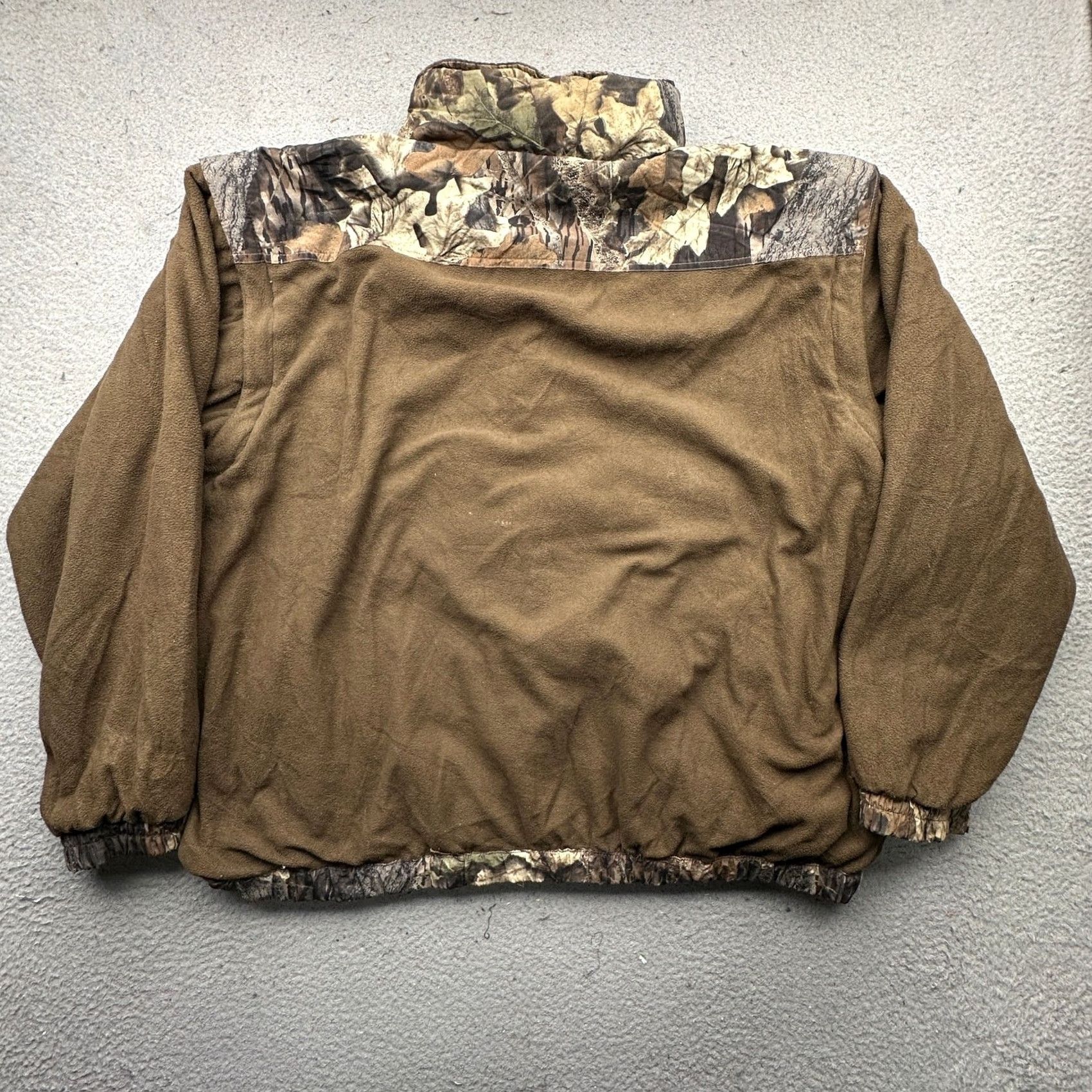 Vintage VINTAGE Mossy Oak Reversible Camouflage Fleece Hooded Jacket Mens XL Green Zipper Pockets Size US XL / EU 56 / 4 - 5 Thumbnail
