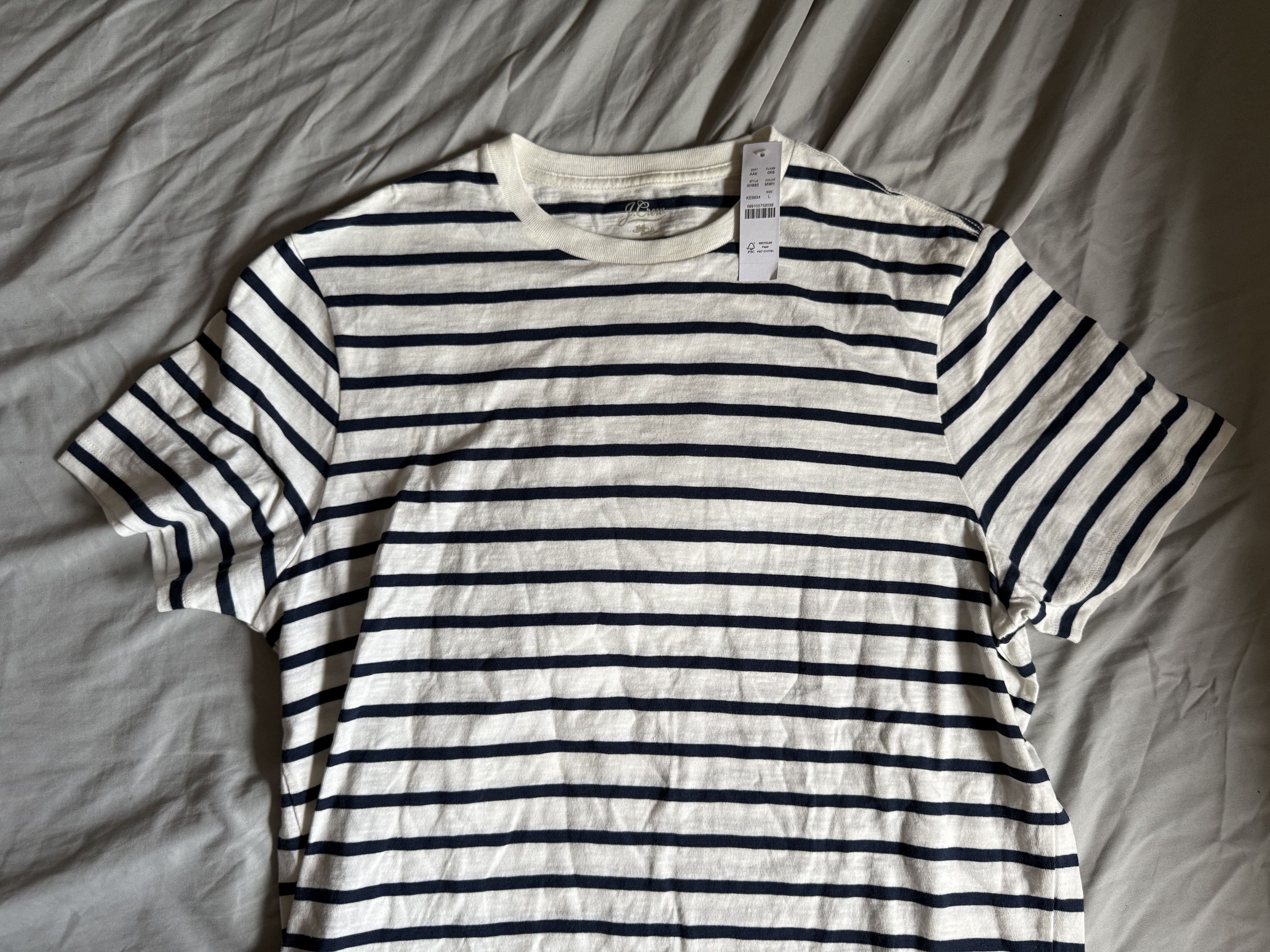 J.Crew J. Crew striped Tee Shirt large $48 Size US M / EU 48-50 / 2 - 3 Thumbnail