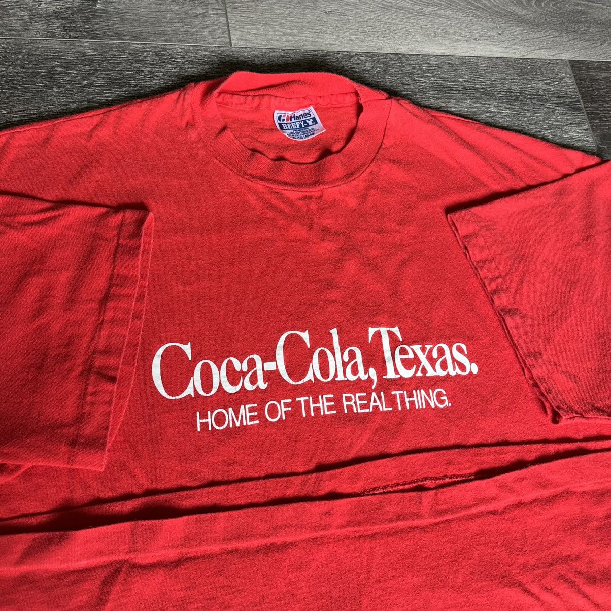 Coca Cola × Vintage Vintage 90s Coca Cola Coke Texas Home of the Real Thing Tee Size US XL / EU 56 / 4 - 4 Thumbnail