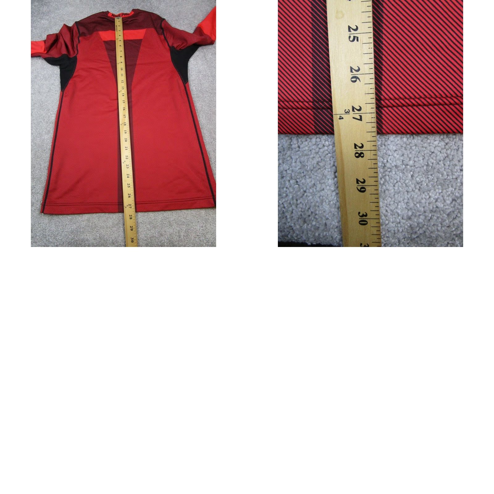 Nike VINTAGE Nike Pro Red Striped Long Sleeve Pullover Shirt Mens Small Activewear Dri-Fit Size US S / EU 44-46 / 1 - 8 Thumbnail