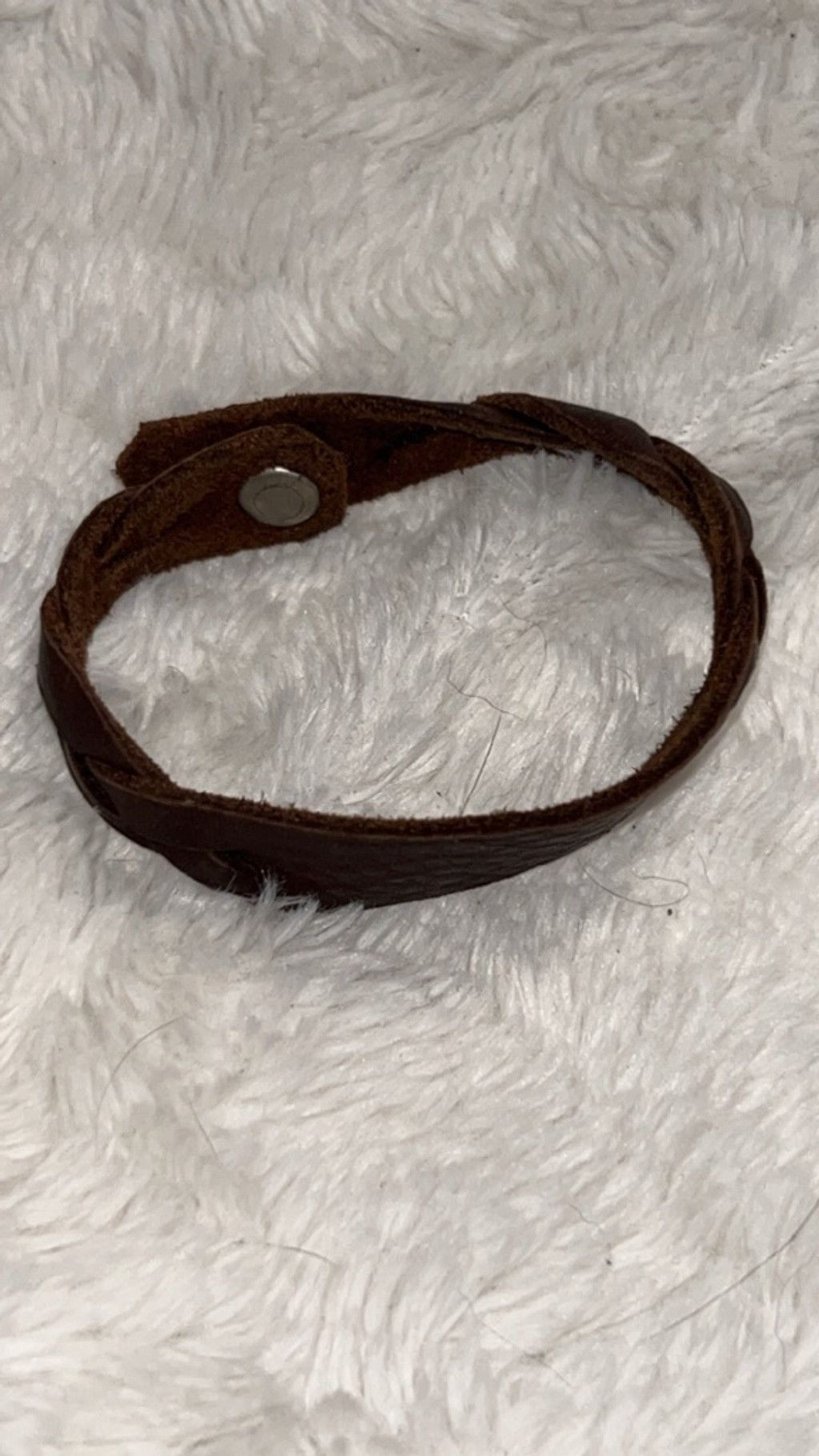 The Unbranded Brand Women's Unbranded Brown Leather Bracelet One Size Silver Sna Size ONE SIZE - 1 Thumbnail