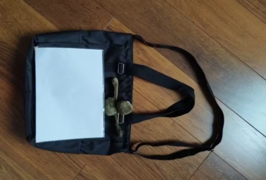 Japanese Brand Black Color Simple Fashion Nylon Tote Bag Size ONE SIZE - 10 Thumbnail