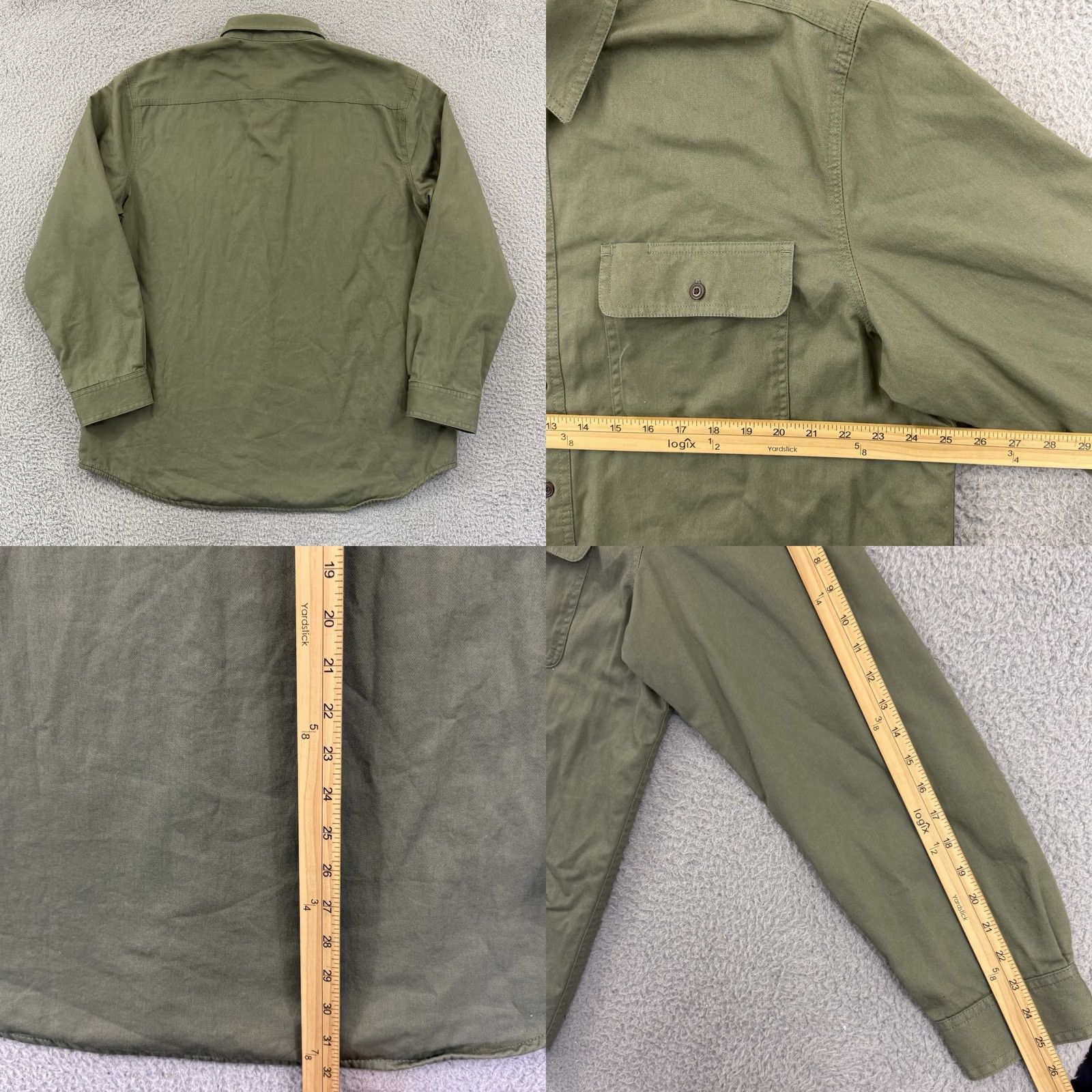 Vintage VINTAGE L.L.Bean Shacket Mens LT Green Plaid Lined Button Long Sleeve Outdoor Jacket Coat Size US L / EU 52-54 / 3 - 8 Thumbnail