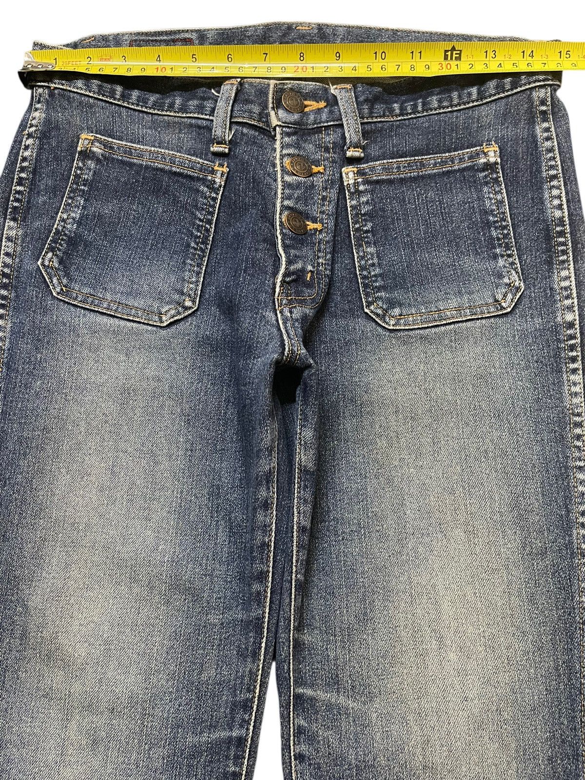 Hysteric Glamour Vintage Japanese Brand Blue Wash Faded Style Flare Jeans Size US 30 / EU 46 - 11 Thumbnail