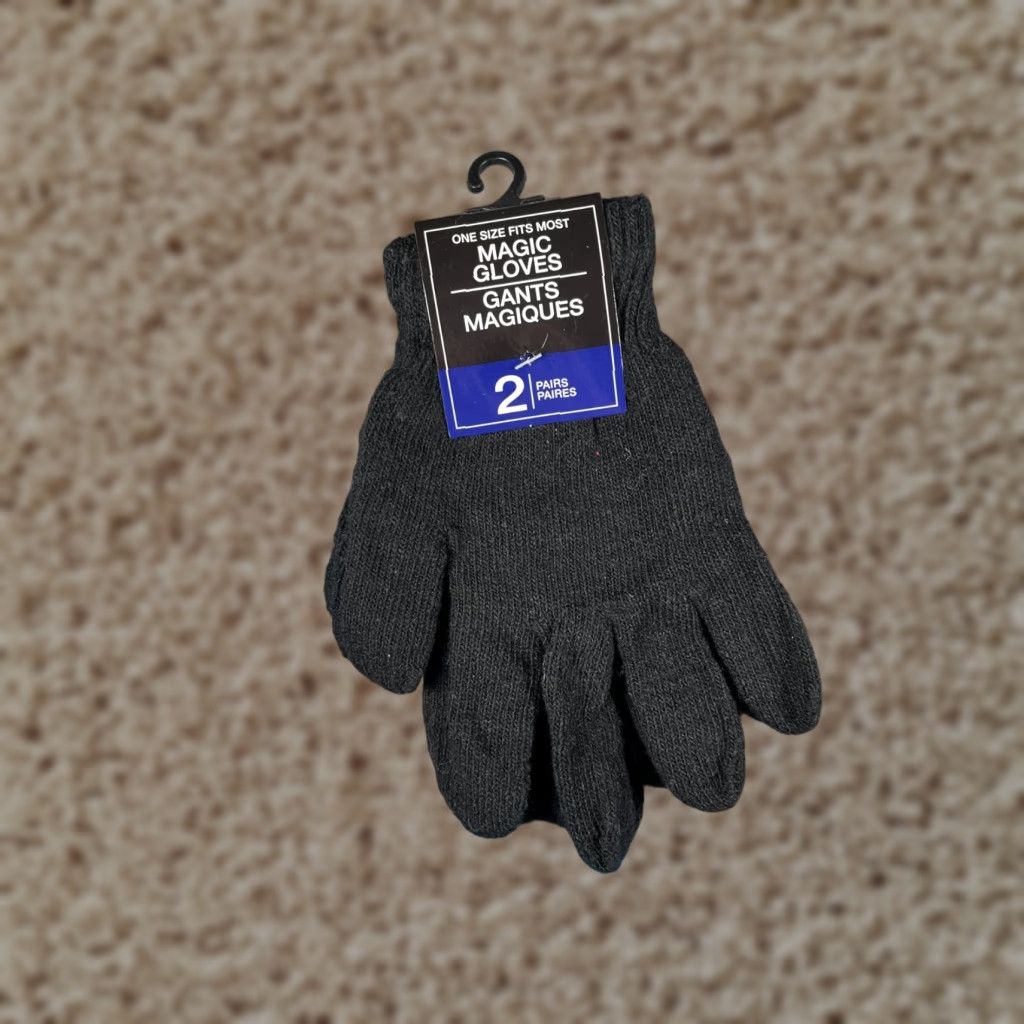 Vintage Magic Gloves One Size Black Polyester Blend Winter Ski NEW Adult Unbranded Wrist Glove Warm 2 Pack Size ONE SIZE - 1 Thumbnail
