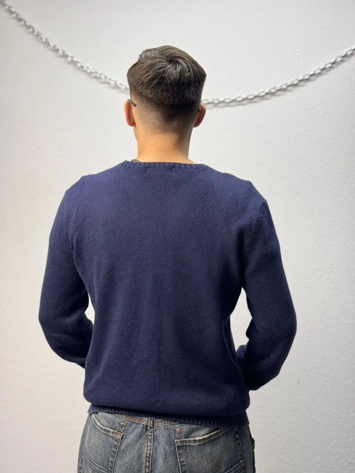 Vintage Polo Ralph Lauren Cable Knit wool blue sweater Size US M / EU 48-50 / 2 - 9 Thumbnail