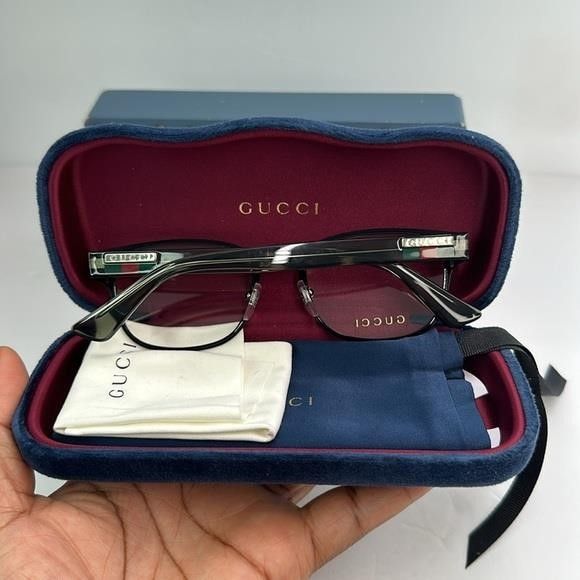 Gucci Gucci GG1118O 003 Eyeglasses Men's Black/Grey Full Rim Squar Size ONE SIZE - 5 Thumbnail