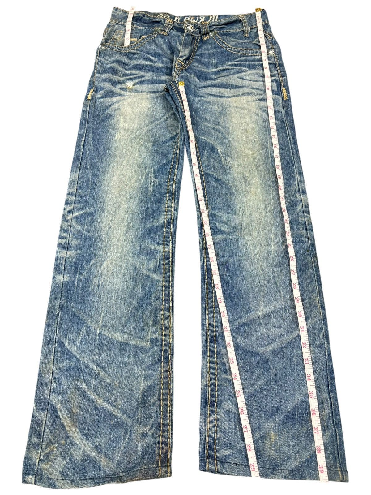 Japanese Brand Vintage BB London Embroidery Honeycomb Mud Wash Loose Jeans Size US 30 / EU 46 - 11 Thumbnail