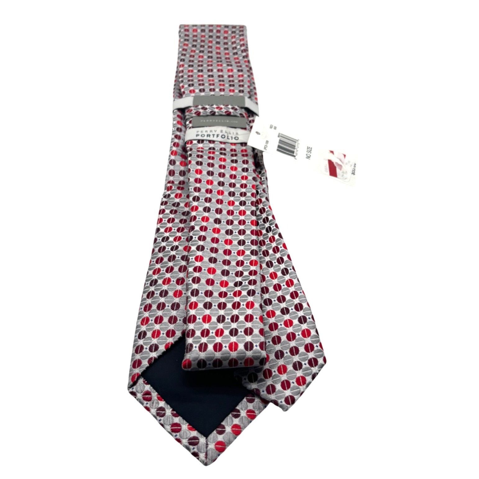 Perry Ellis Perry Ellis Portfolio Geometric Pattern Silk Necktie, Red, O Size ONE SIZE - 5 Thumbnail