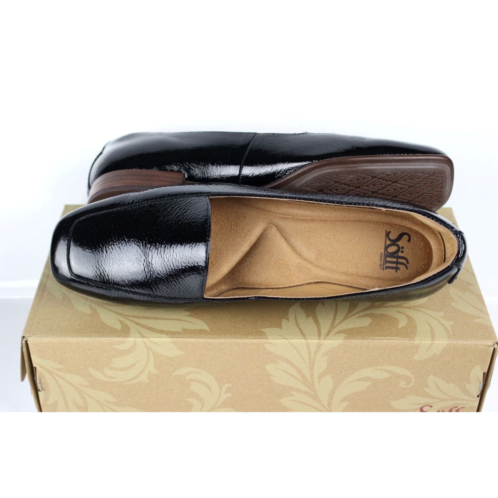 Vintage Sofft Eldyn Black Patent Loafer Sofft Women's Eldyn Loafer Black Patent Size 9.5 M EU 41 Women's Shoes Flat Square Toe Slip On Size US 10 / IT 40 - 3 Thumbnail