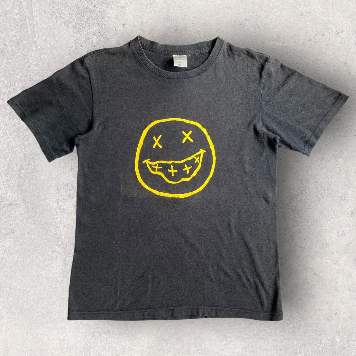 image of Number N Ine Number (N)Ine Smiley T Shirt in Black, Men's (Size Small)