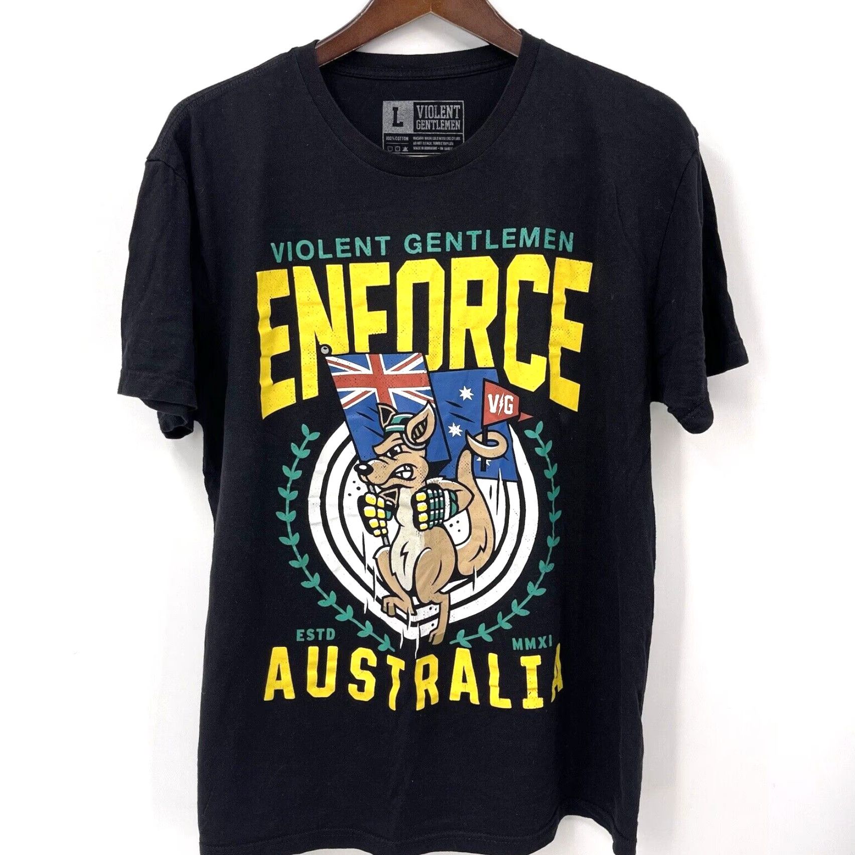 KangaROOS Violent Gentlemen Kangaroo Graphic T-Shirt Black Large Mens Size US L / EU 52-54 / 3 - 2 Thumbnail