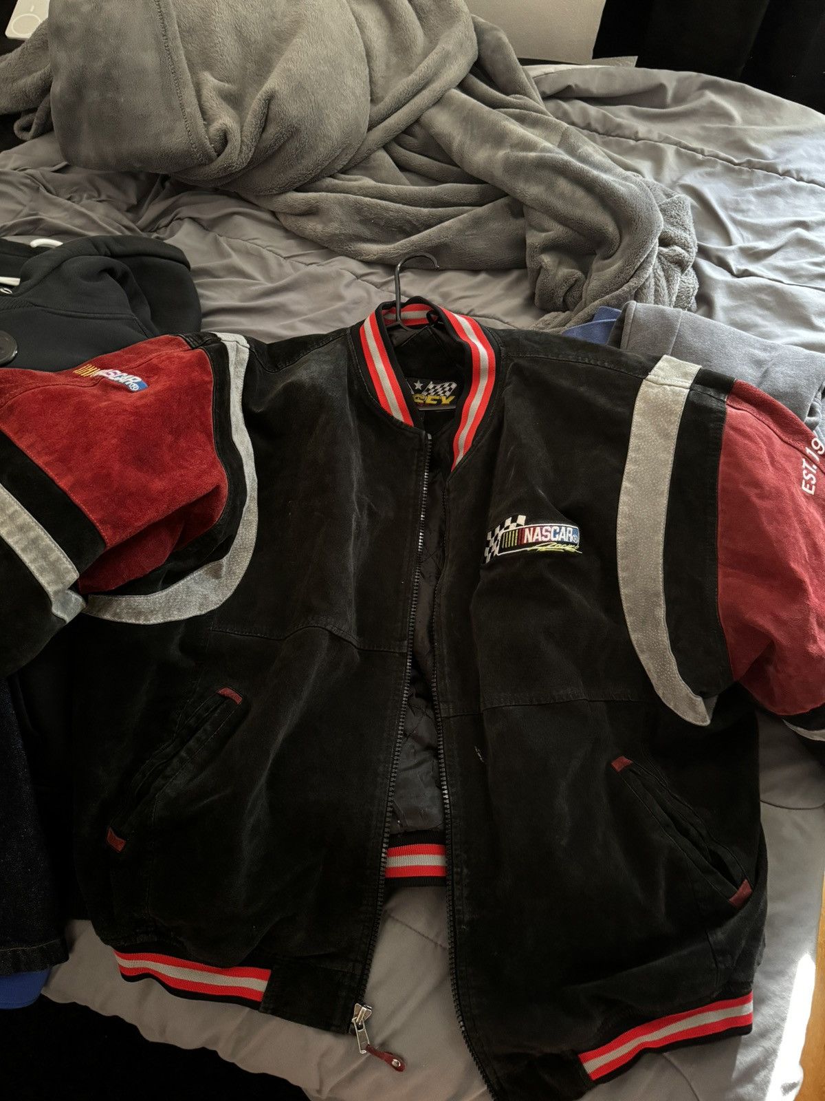 image of Nascar Racing Jacket in Black, Men's (Size 2XL)