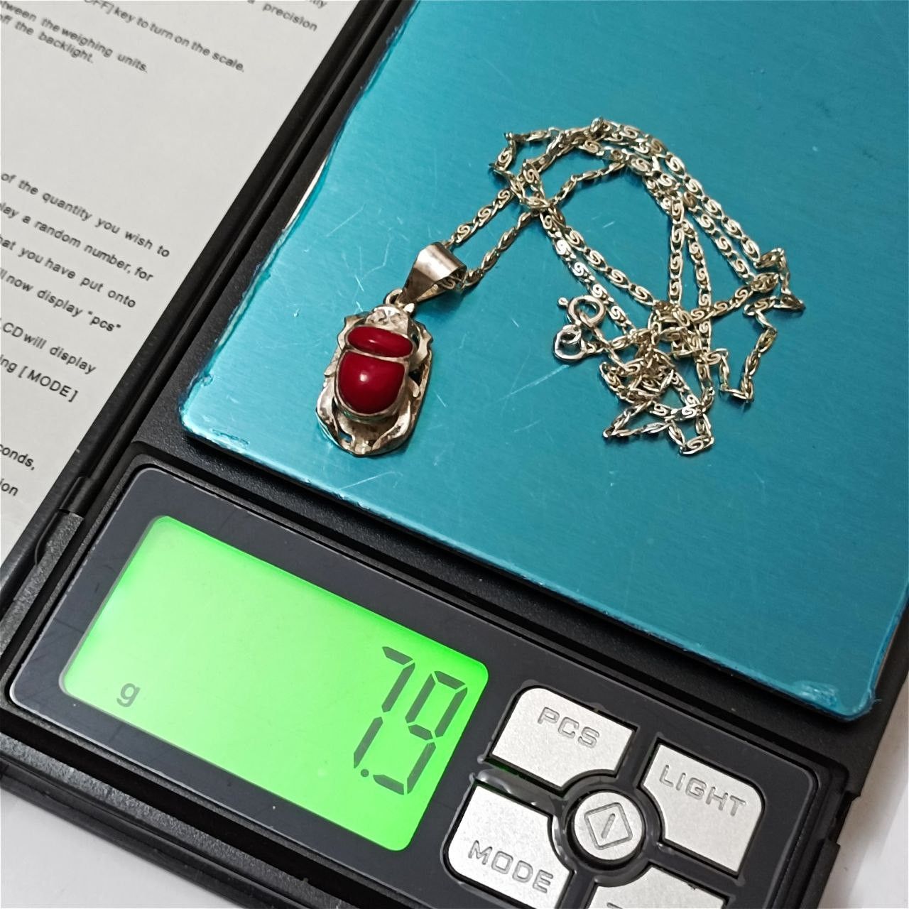 Sterling Silver 925 silver Scarab pendant, based ancient Pharaonic heritage Size ONE SIZE - 5 Thumbnail