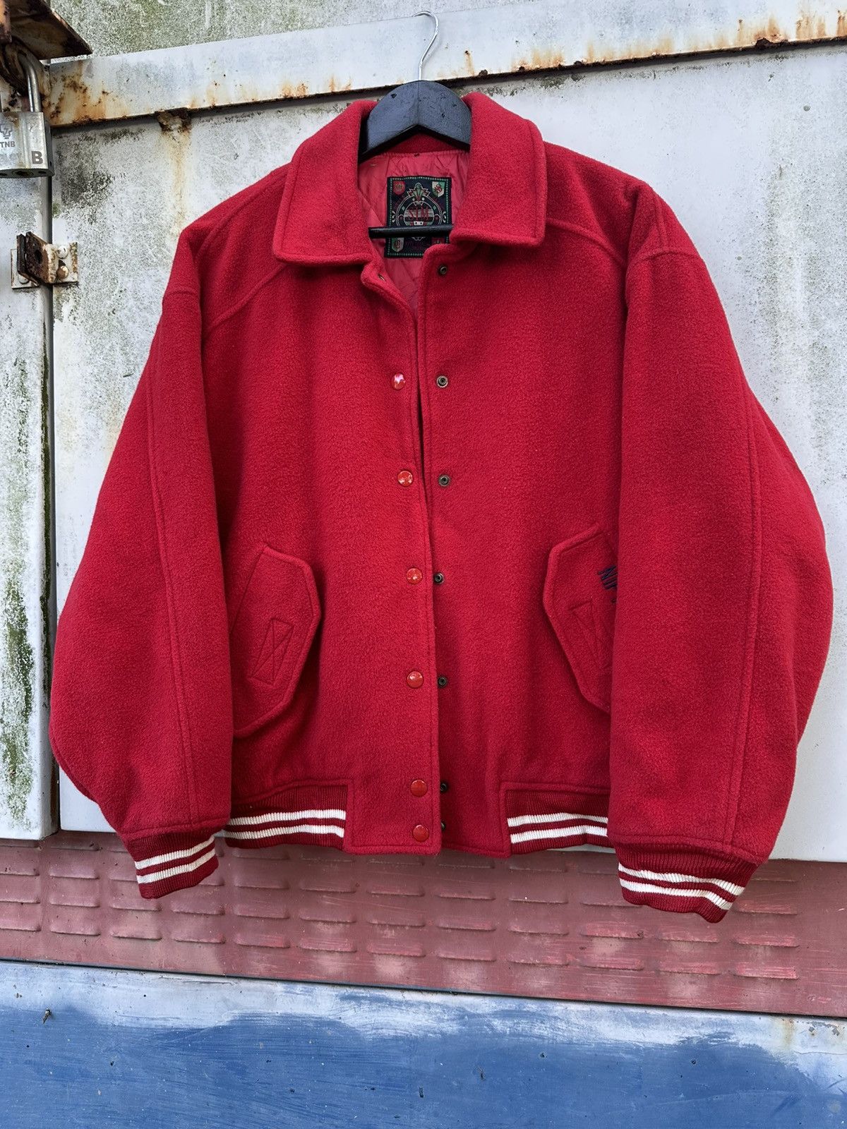 Vintage 👹Vintage Nifty Sports Embroidery Wool Bomber Jacket Size US M / EU 48-50 / 2 - 9 Thumbnail