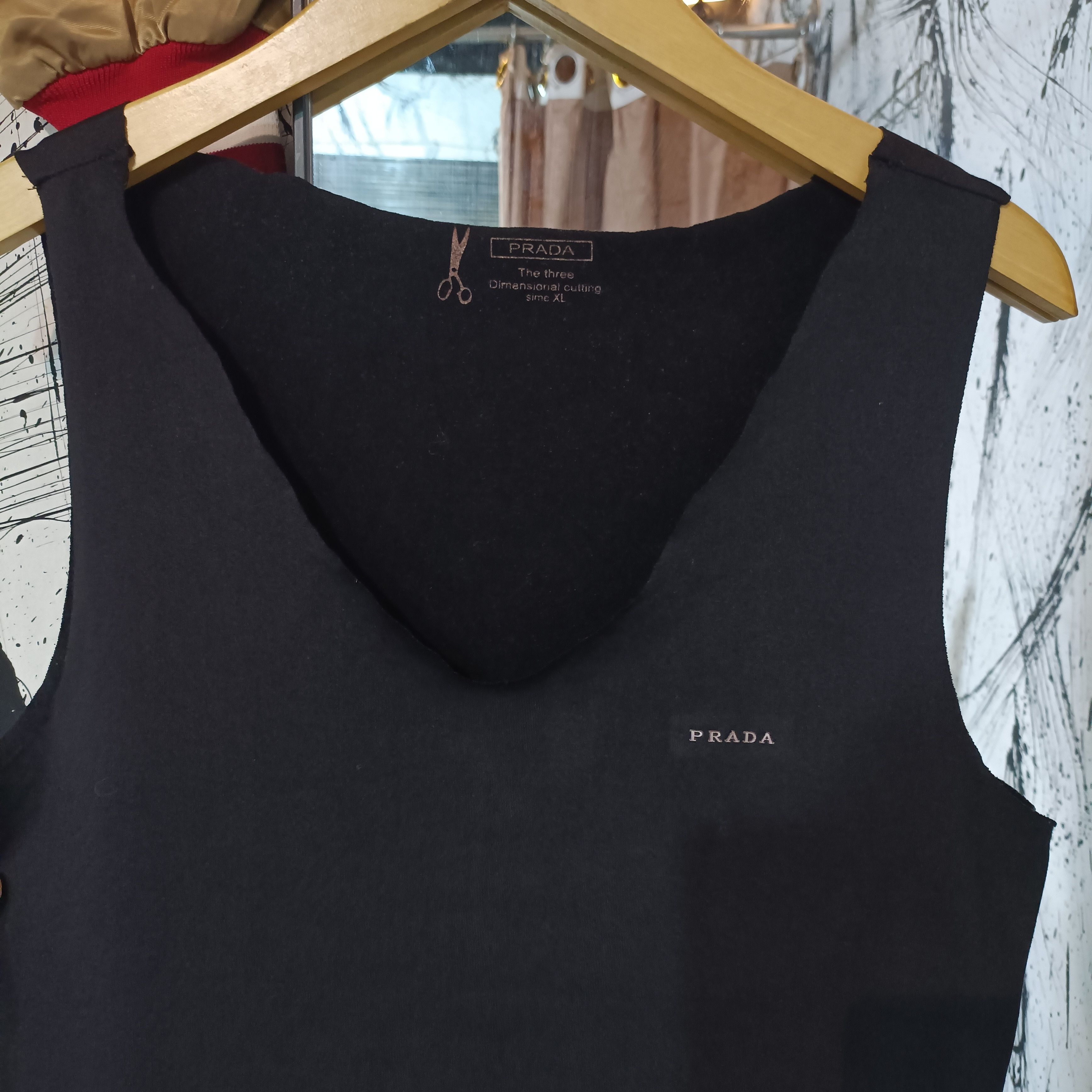 Prada 3D Cutting Sime Unfinished Tank Tops Size M / US 6-8 / IT 42-44 - 2 Thumbnail